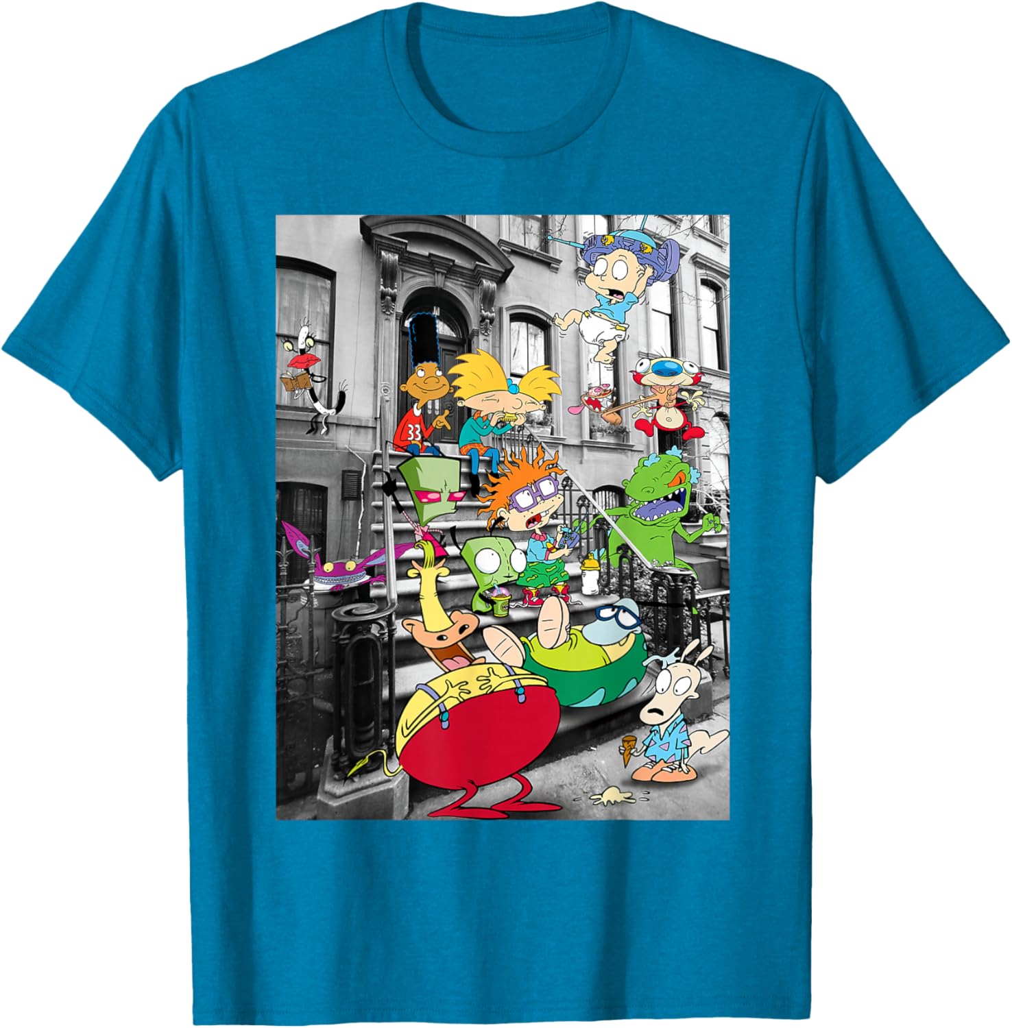 Nickelodeon Classic Nicktoons Hanging On Stoop T-Shirt for Fans - 7