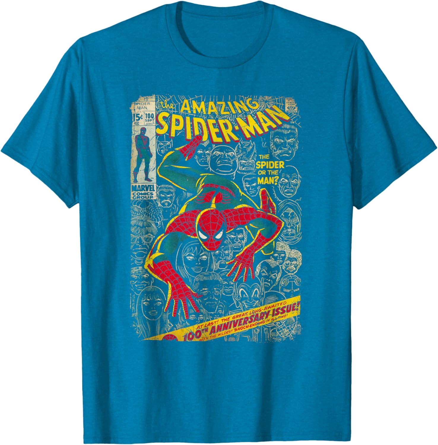 Marvel Spider-Man Comic Book Anniversary Short Sleeve T-Shirt for Fans - 11