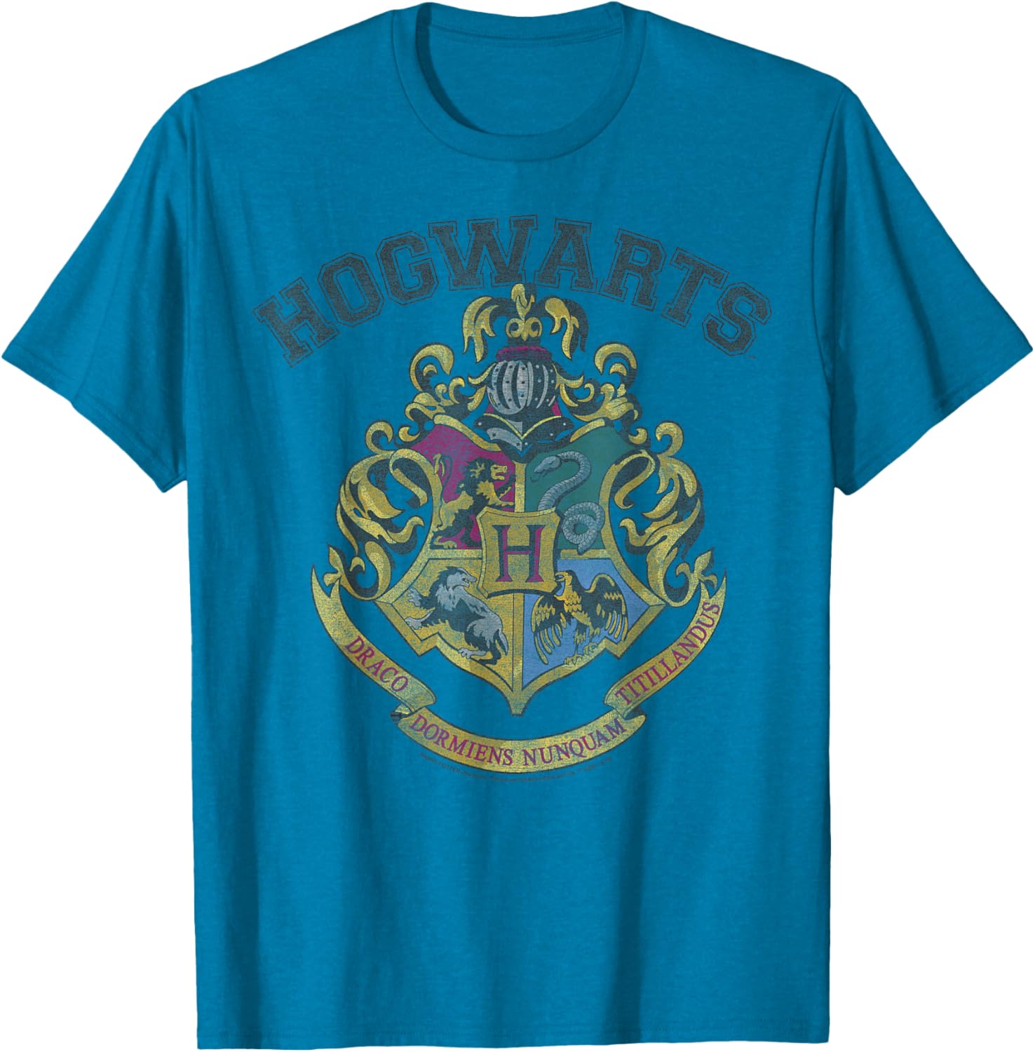 Harry Potter Hogwarts Vintage Crest Short Sleeve T-Shirt for Fans - 5