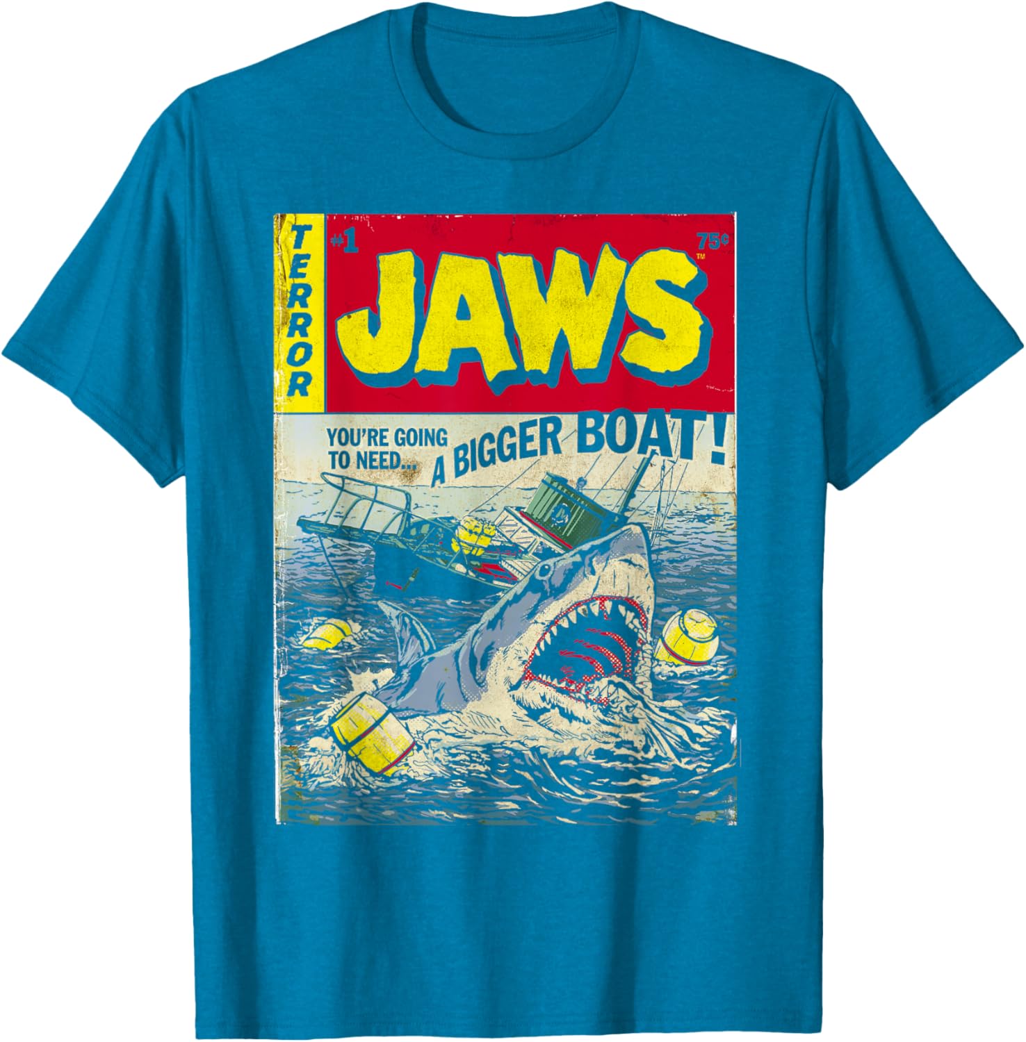 Jaws Pulp Attack Comic Cover T-Shirt for Shark Lovers and Fans - 8