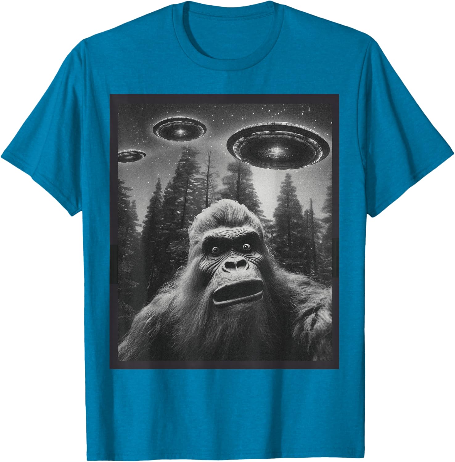Funny Bigfoot Alien Cat Graphic Tee for Men and Women - Unique T-Shirt - 10