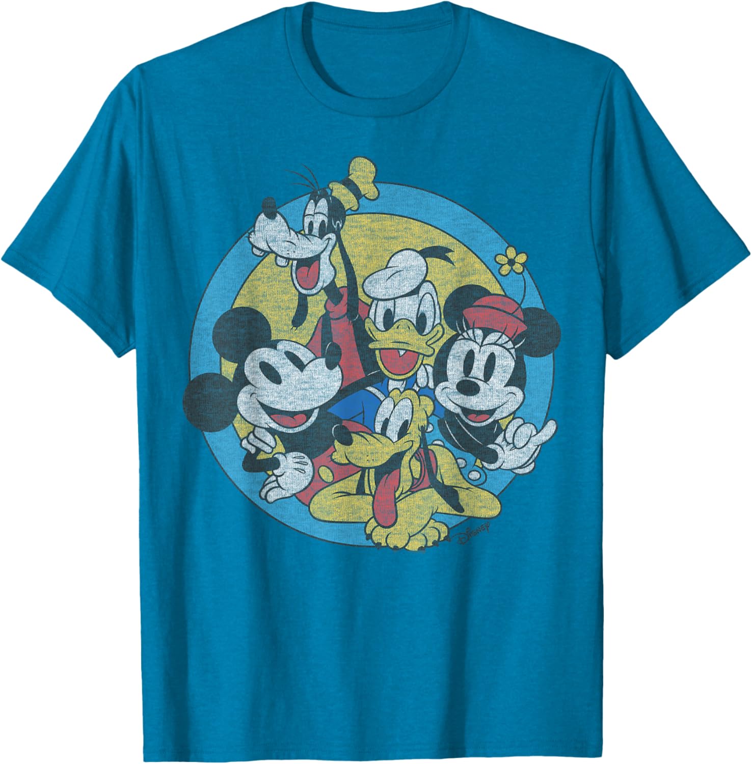 Disney Mickey And Friends Retro T-Shirt Classic Group Shot Apparel - 3
