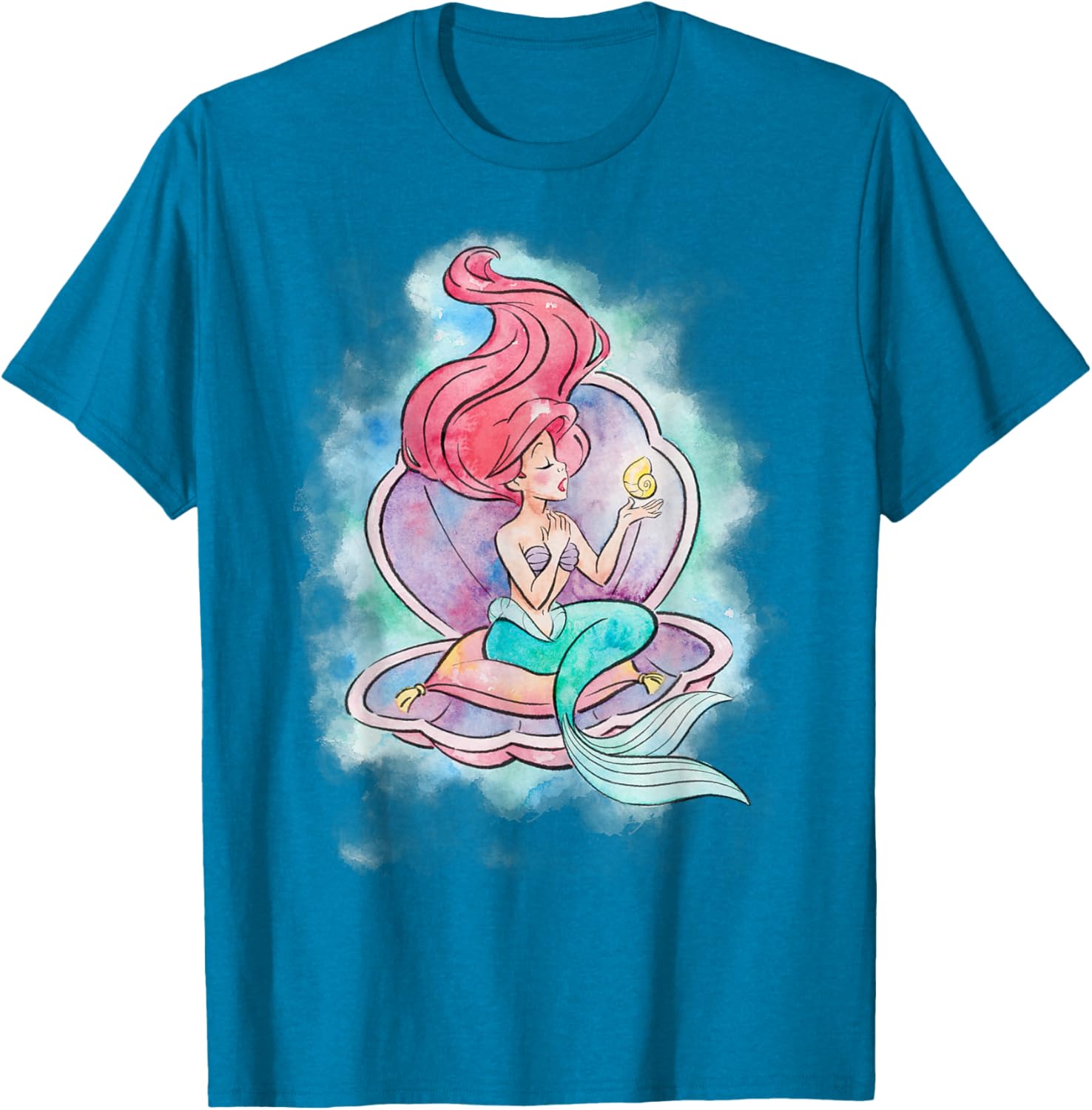Disney The Little Mermaid Ariel Watercolor Shell T-Shirt for Fans - 6