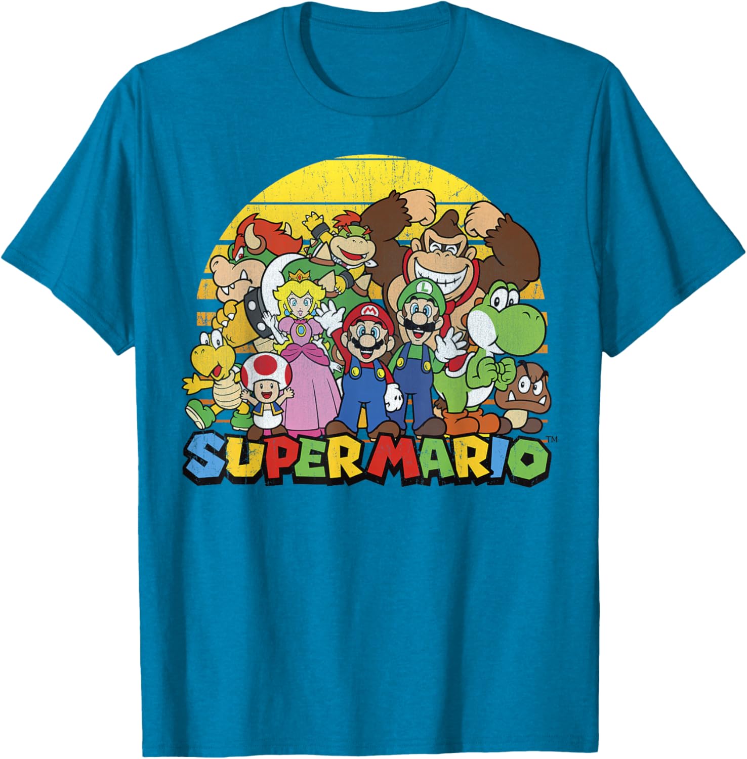 Vintage Nintendo Super Mario Group Portrait T-Shirt for Fans - 1