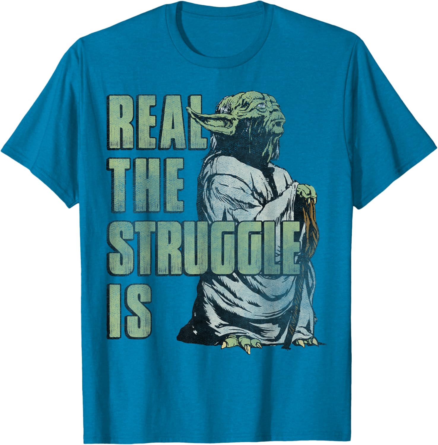 Star Wars Yoda Graphic T-Shirt The Struggle Is Real Fun Apparel - 1