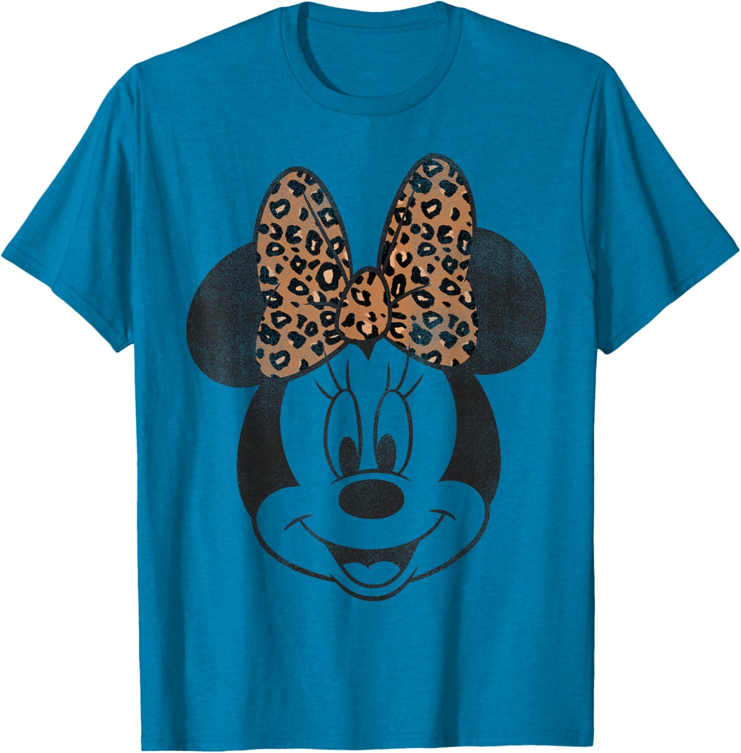 Vintage Disney Minnie Mouse Distressed Leopard Bow T-Shirt for Women - 2