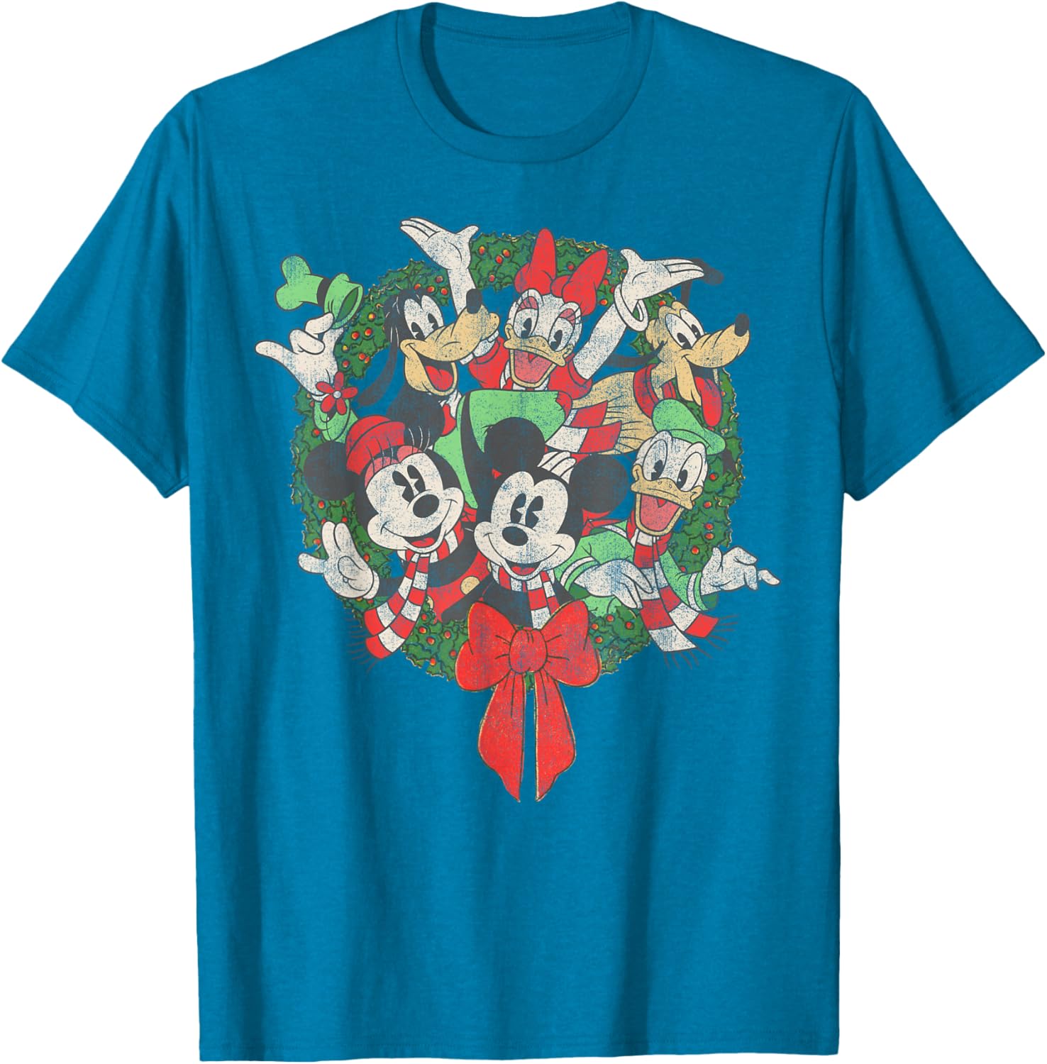 Disney Christmas Wreath T-Shirt for Festive Family Gatherings - 3