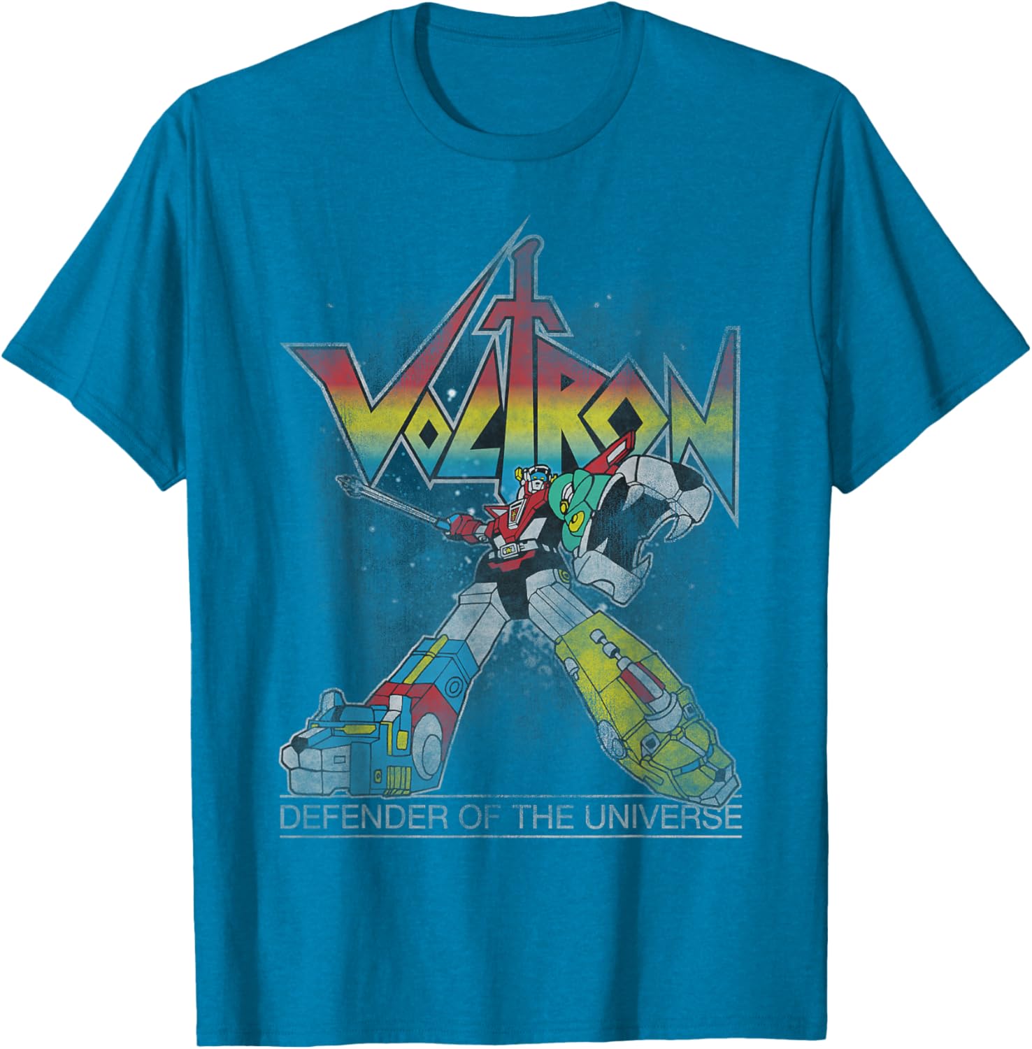 Voltron Retro Defender Rainbow Graphic T-Shirt for Fans and Collectors - 3
