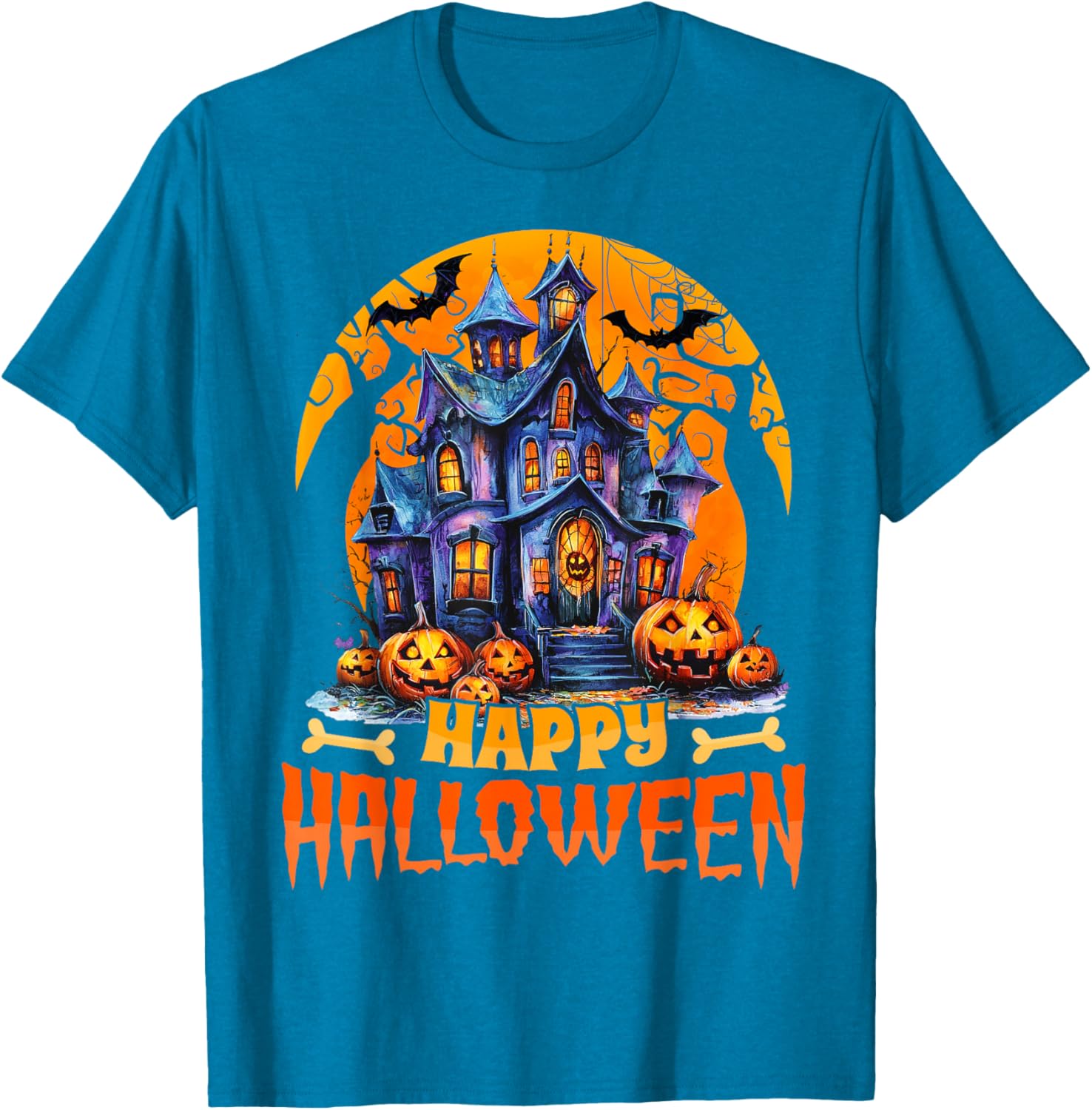 Happy Halloween Haunted House T-Shirt for Men and Women Costume Fun - 11