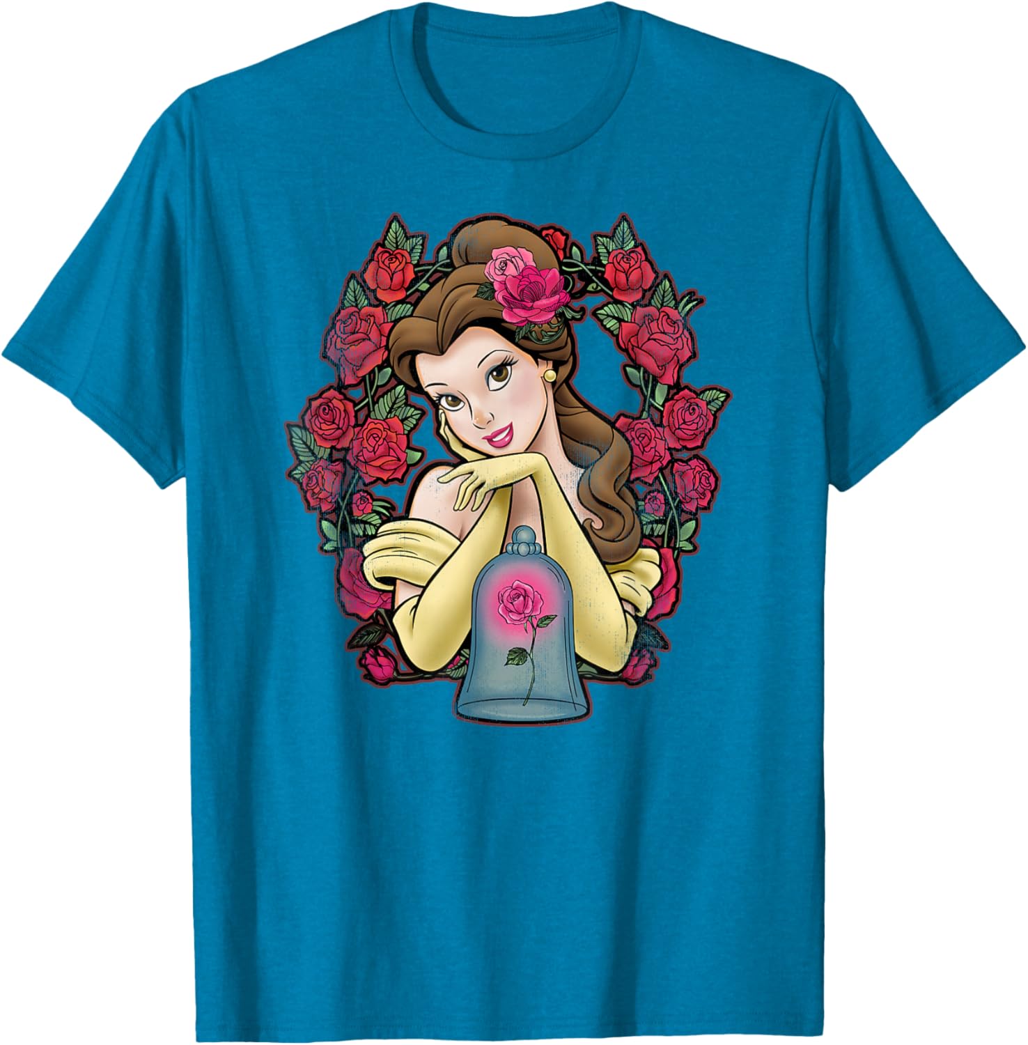 Disney Beauty and the Beast Belle Roses Graphic T-shirt for Fans - 4