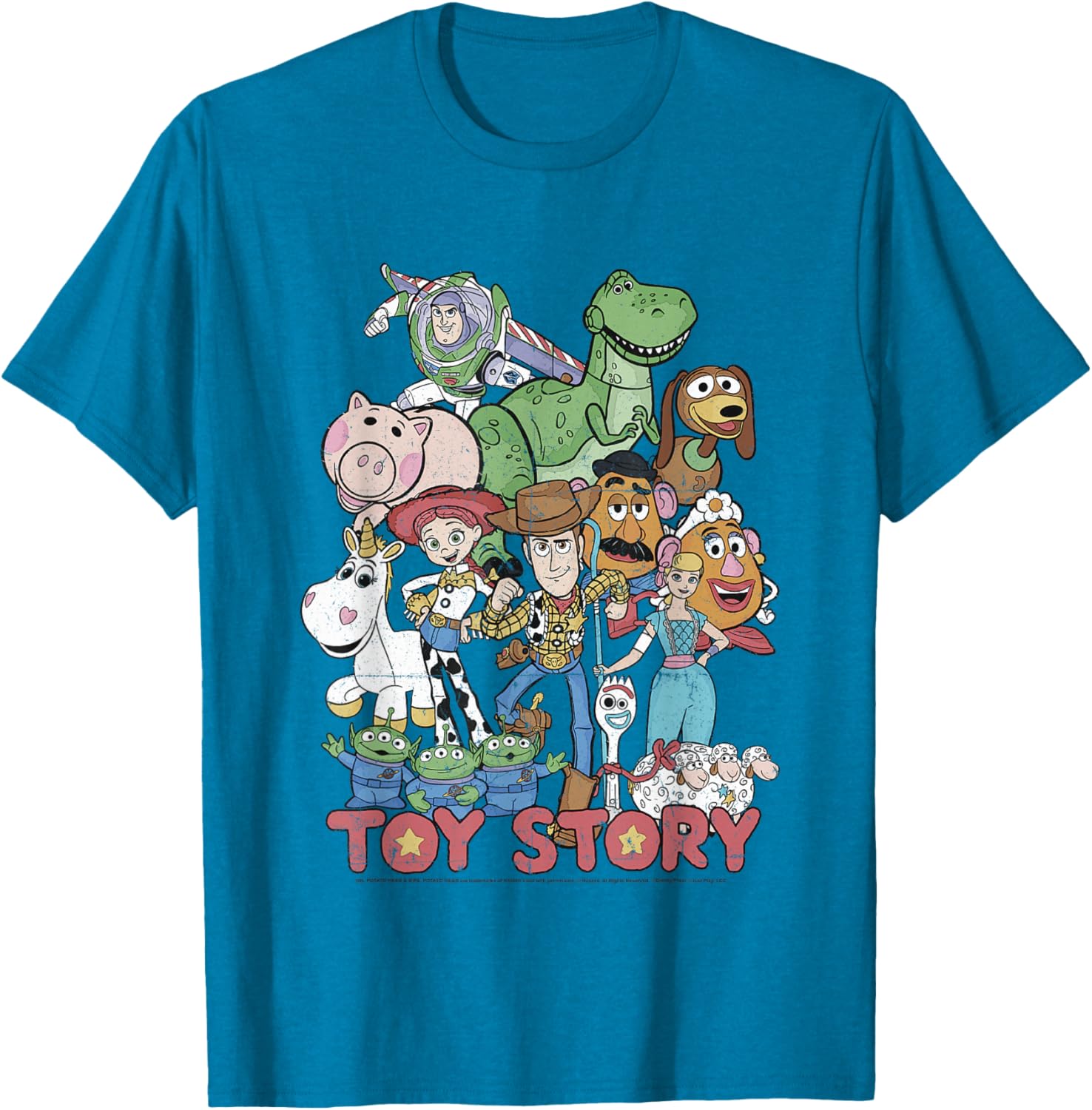 Disney Pixar Toy Story All Stars Distressed Graphic T-Shirt for Fans - 7