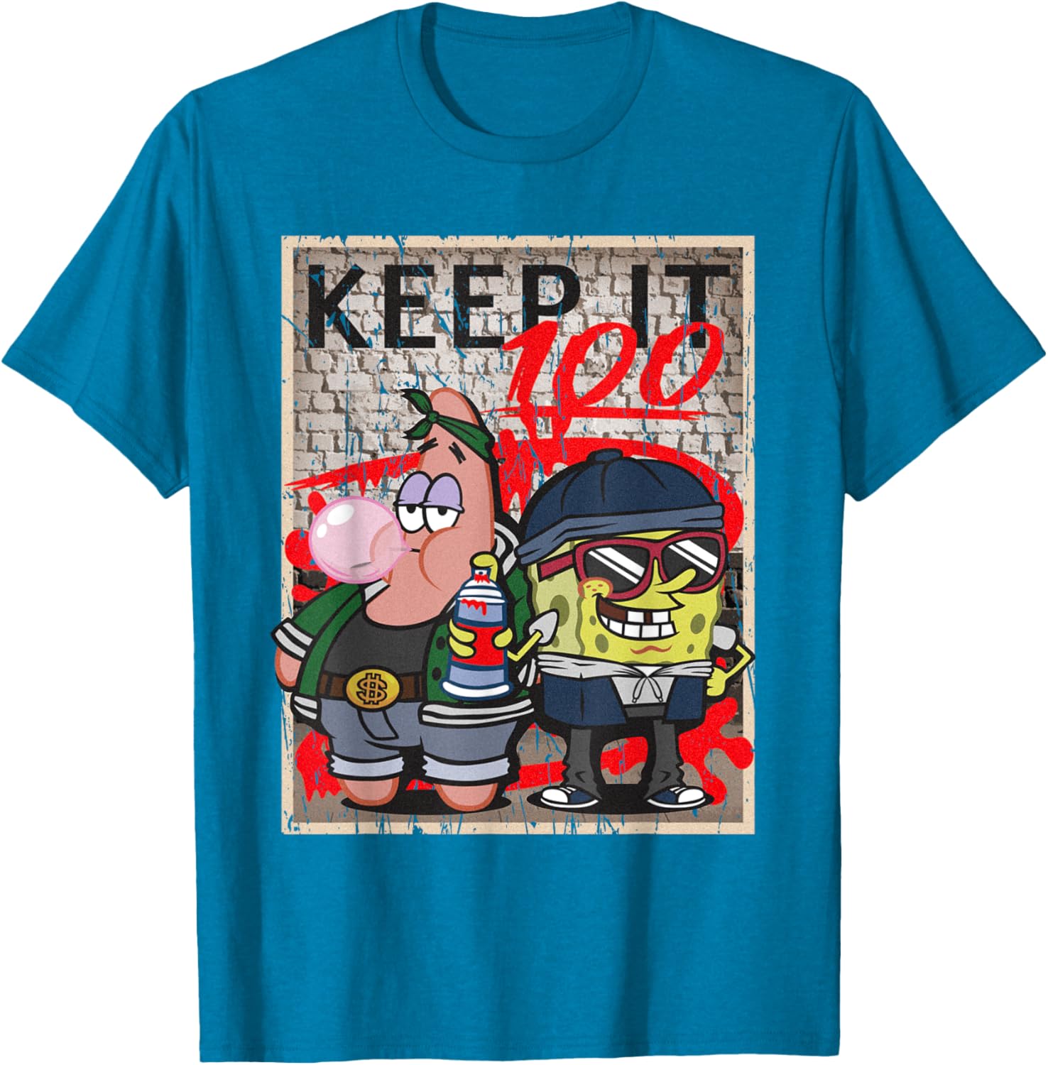 Mademark x SpongeBob SquarePants Hip Hop Graffiti T-Shirt for Fans - 20