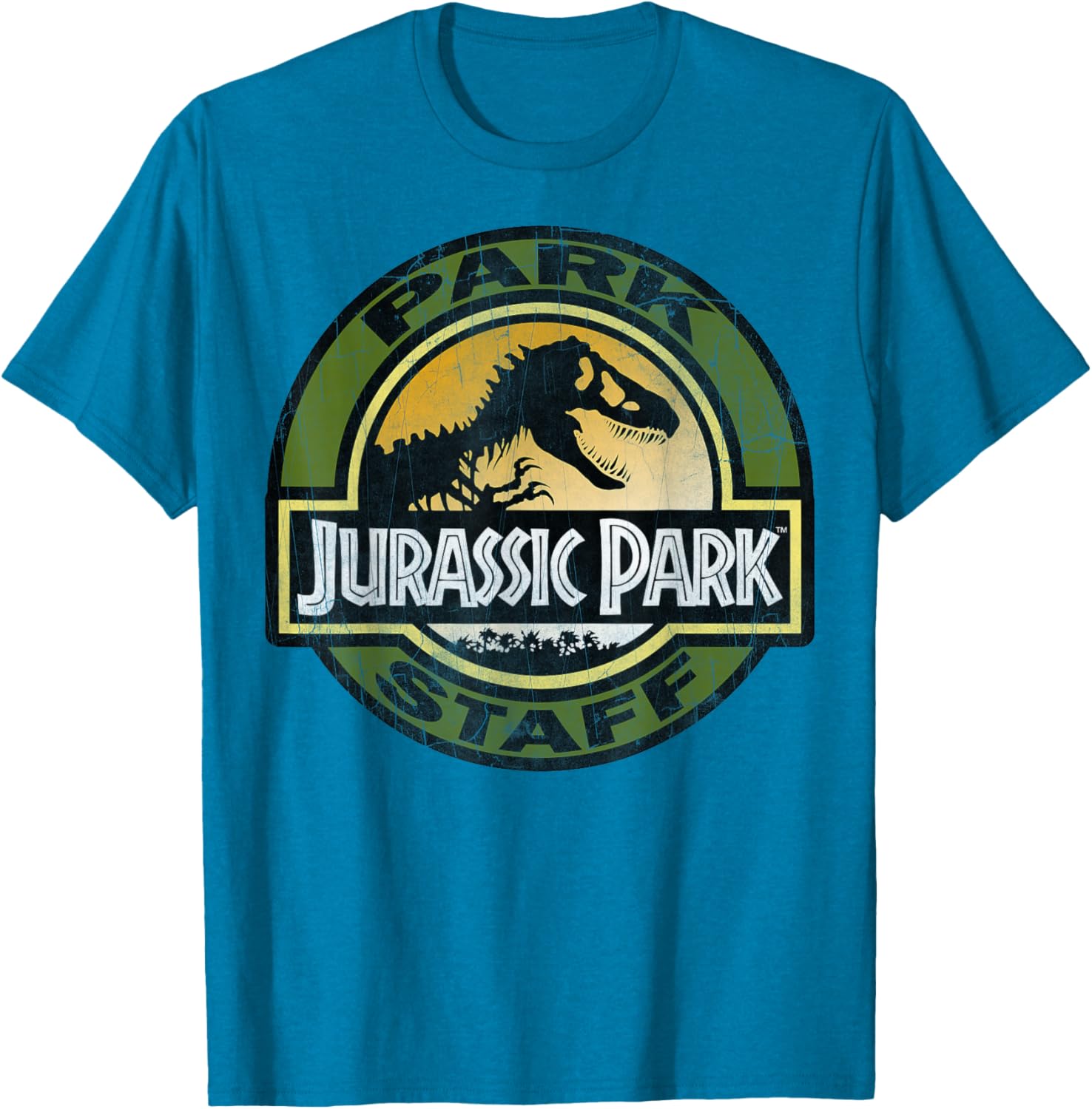 Jurassic Park Retro Distressed Logo Graphic T-Shirt for Dinosaur Fans - 1