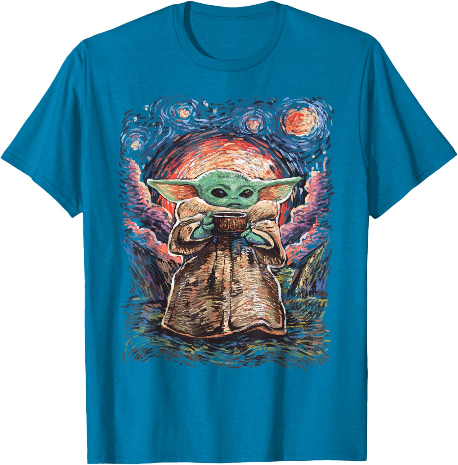 Star Wars The Child Starry Night T-Shirt for Fans of All Ages - 7