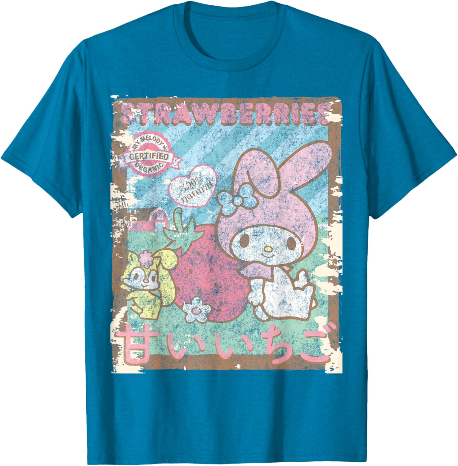 My Melody Strawberry Picking Short Sleeve T-Shirt for Fun Farm Days - 4