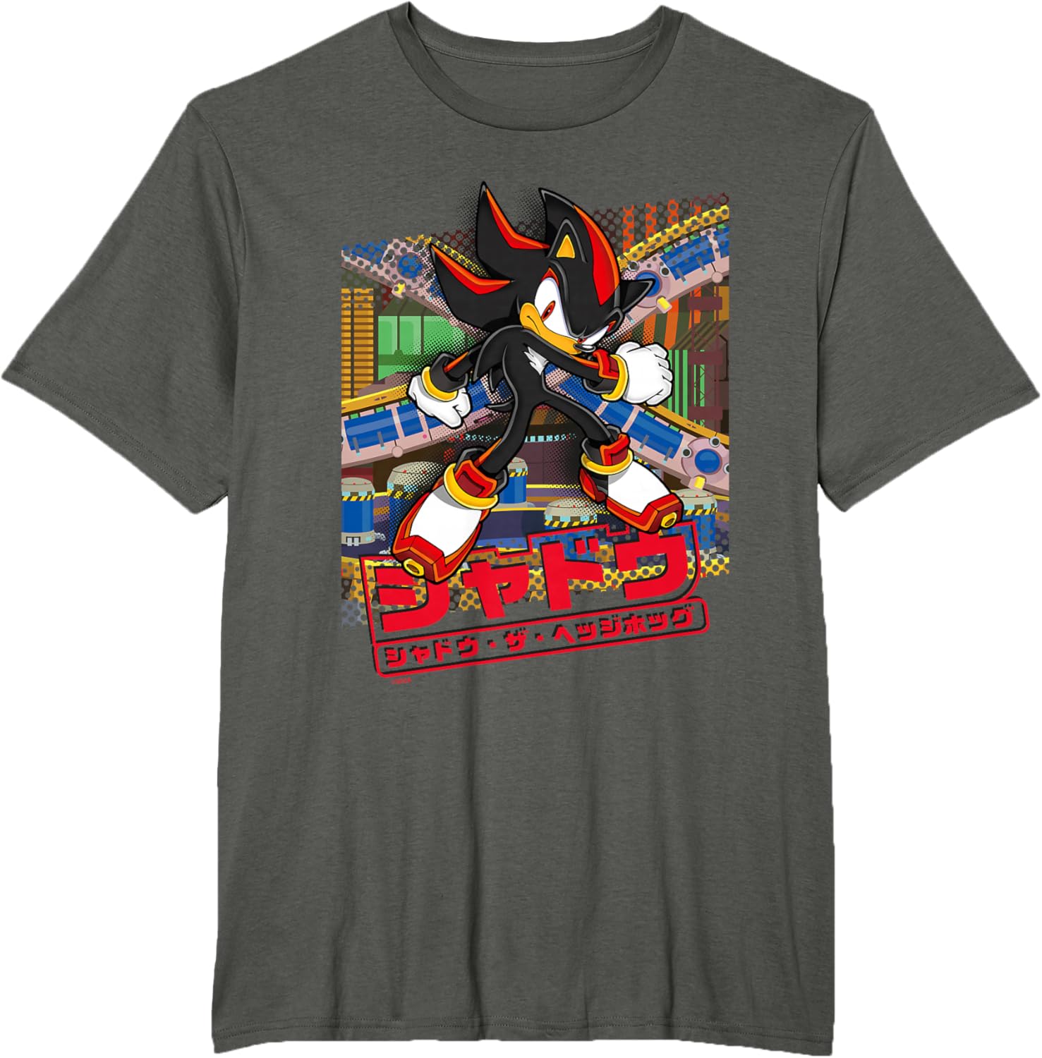 Sonic the Hedgehog Shadow T-Shirt Japanese Logo Fun Graphic Tee - 34