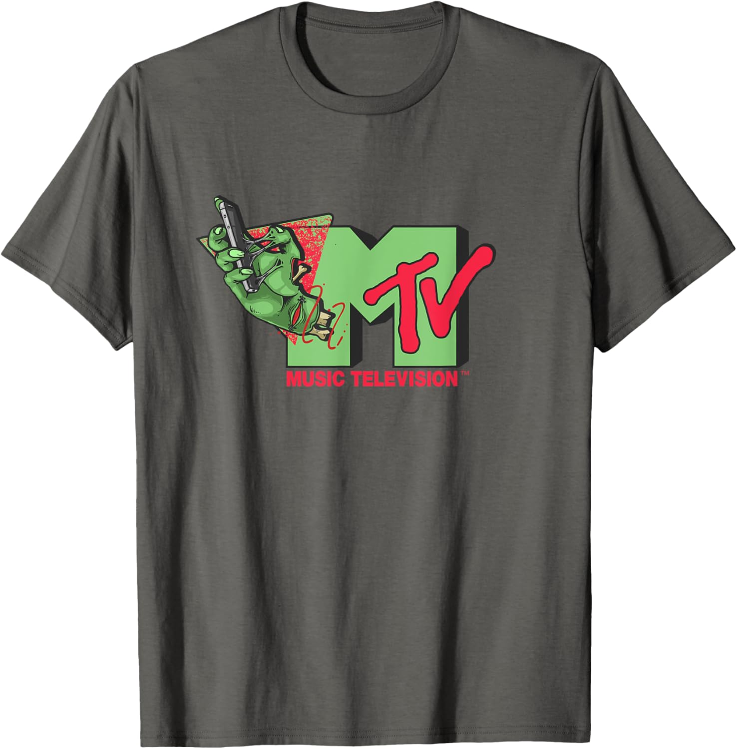 Mademark x MTV Horror Style T-Shirt with Official MTV Logo and Smartphone - 4