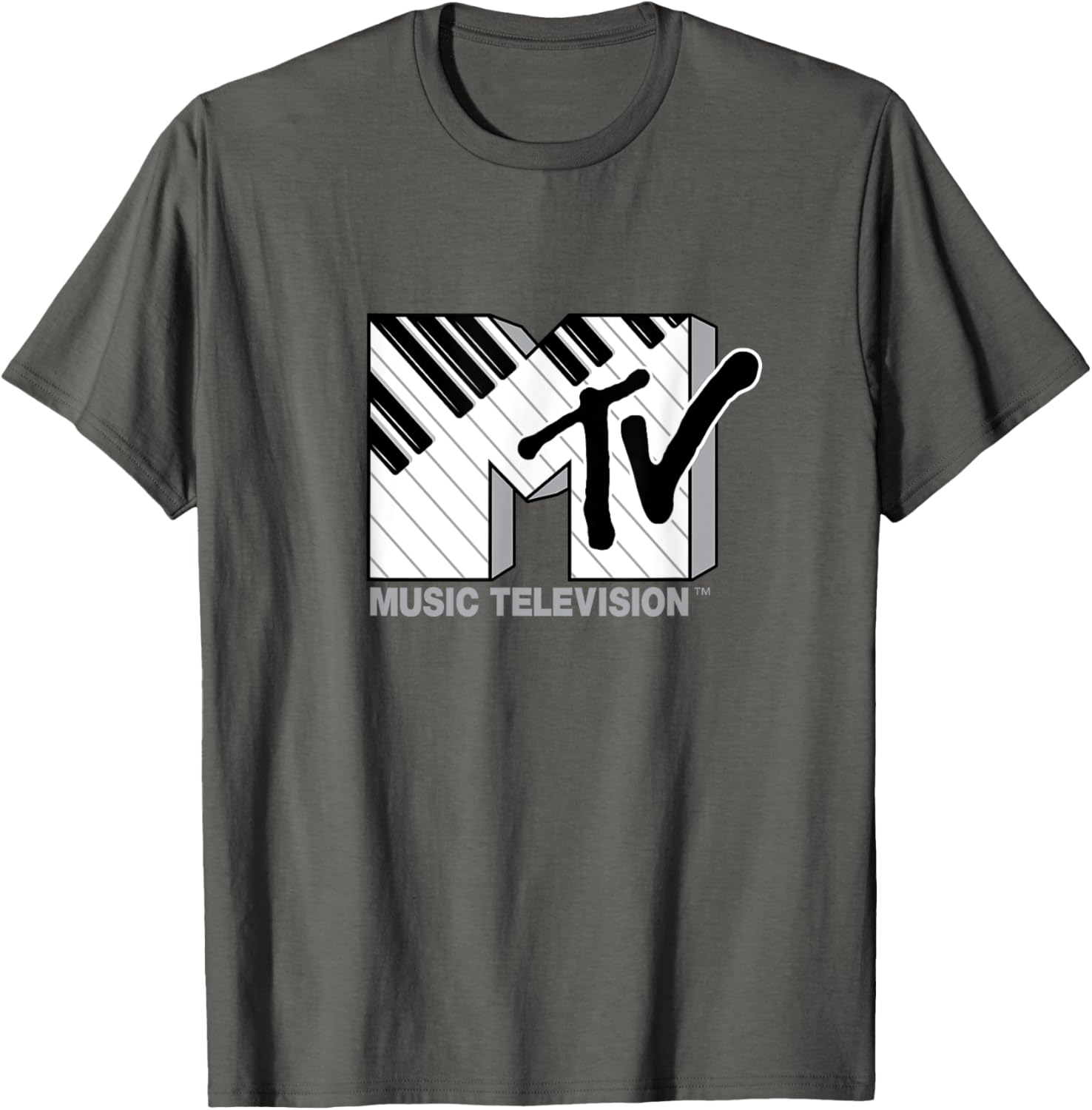 Mademark x MTV Official Logo T-Shirt with Black and White Piano Keys - 13
