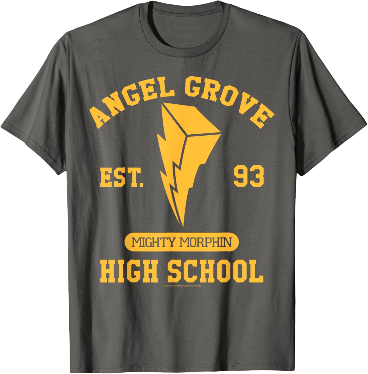 Power Rangers Angel Grove High School Gold T-Shirt - Fun Collegiate Apparel - 9