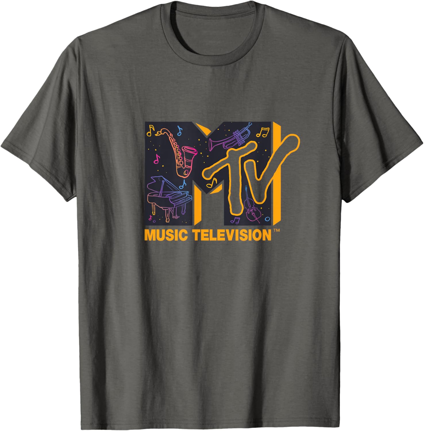 Mademark x MTV Colorful Orchestra Instruments Logo T-Shirt for Music Lovers - 6
