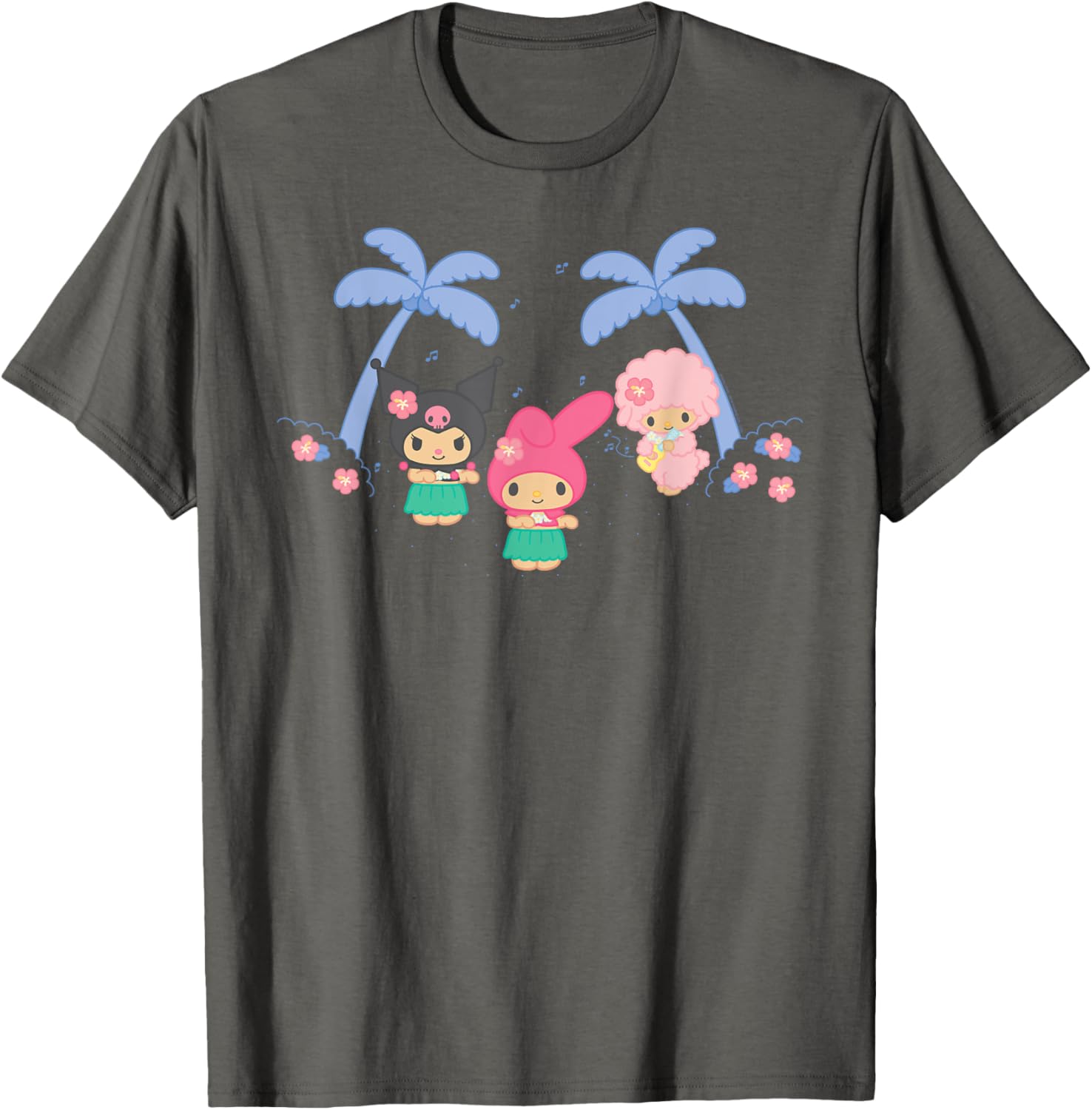 My Melody and Kuromi Tropical Hula T-Shirt for Fun Summer Style - 4