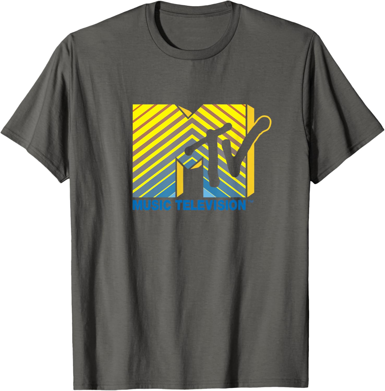 Mademark x MTV Official Logo T-Shirt Blue to Yellow Stylish Design - 5