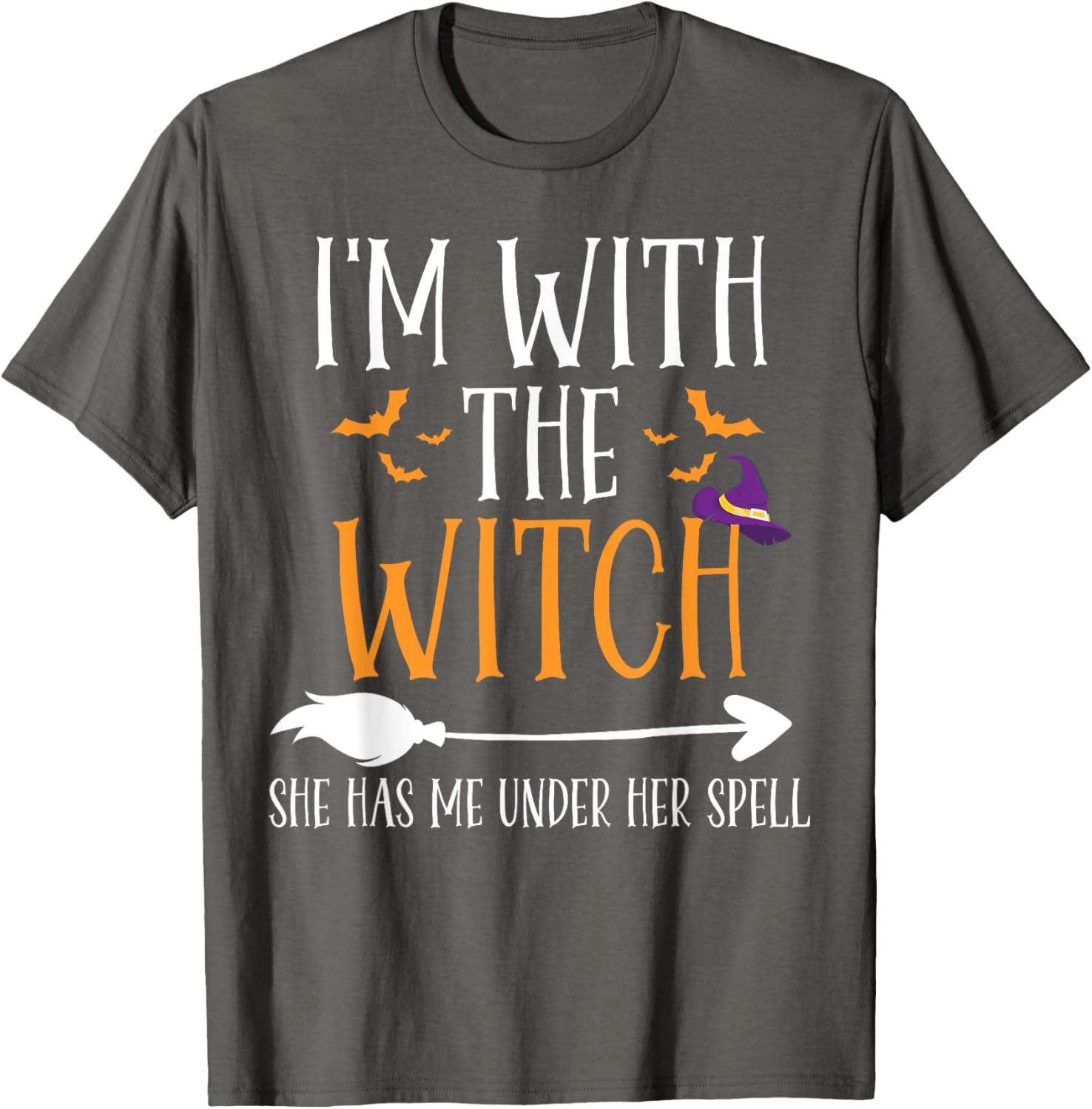 Funny I'm With The Witch Halloween Couples Costume T-Shirt for Fun Lovers - 18