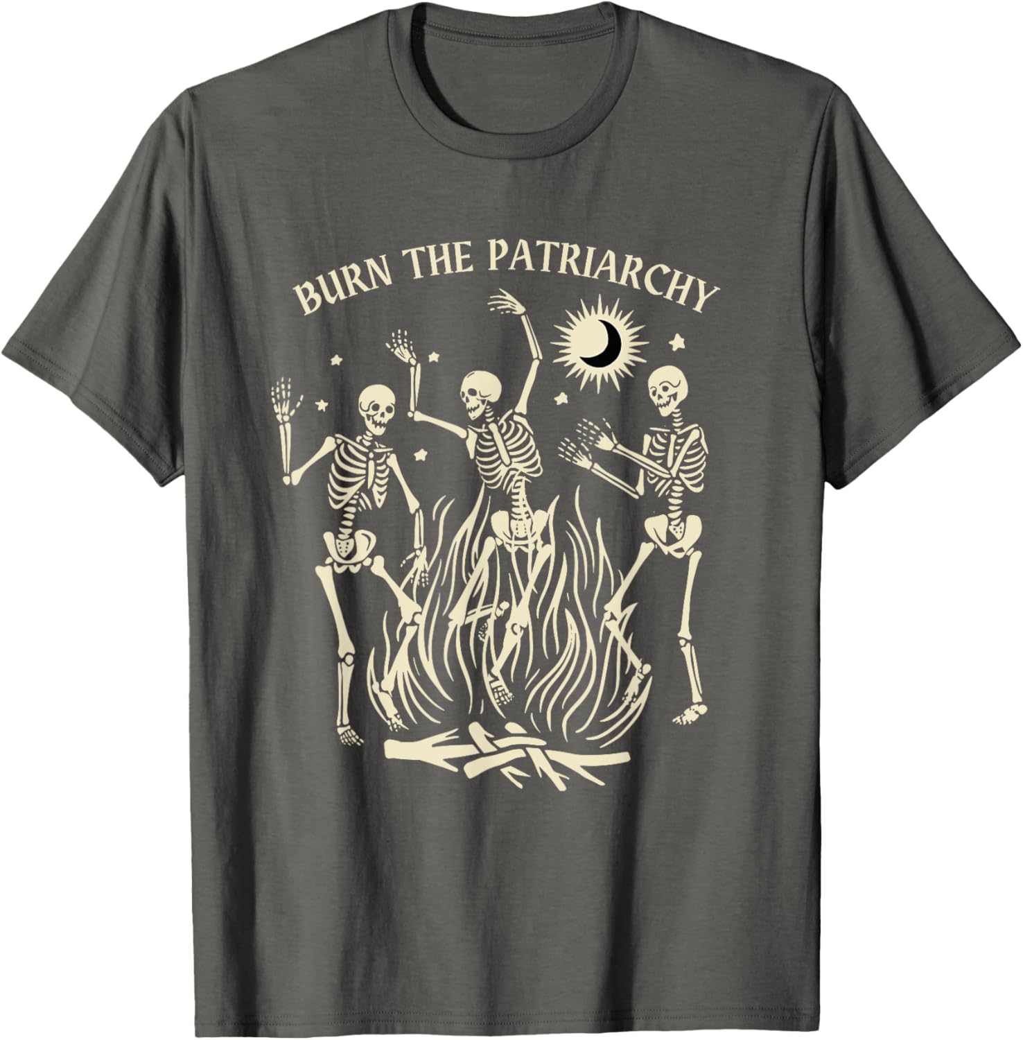 Funny Feminist Halloween T-Shirt Burn The Patriarchy Black Tee for Women - 13