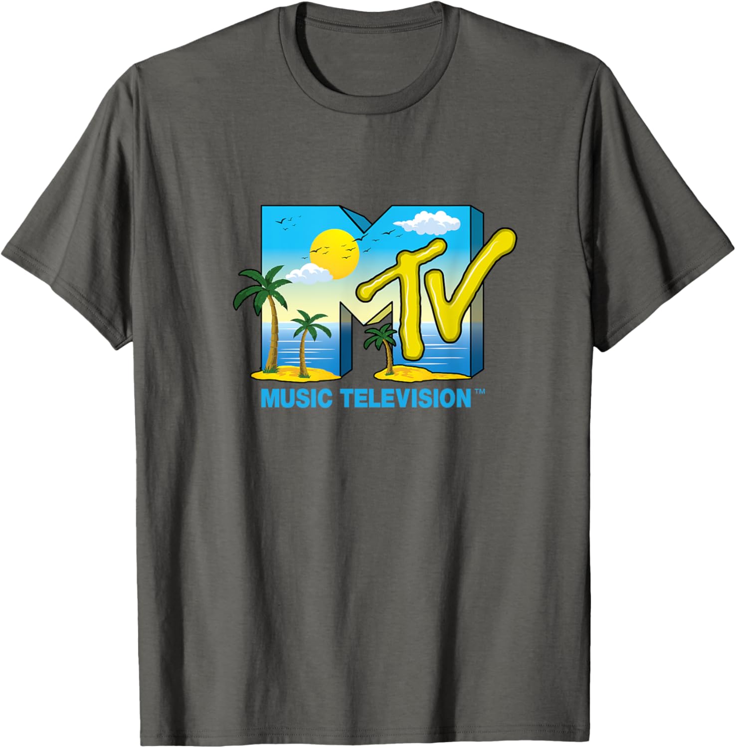 Mademark x MTV Official Logo T-Shirt with Palm Trees and Beach Vibes - 5