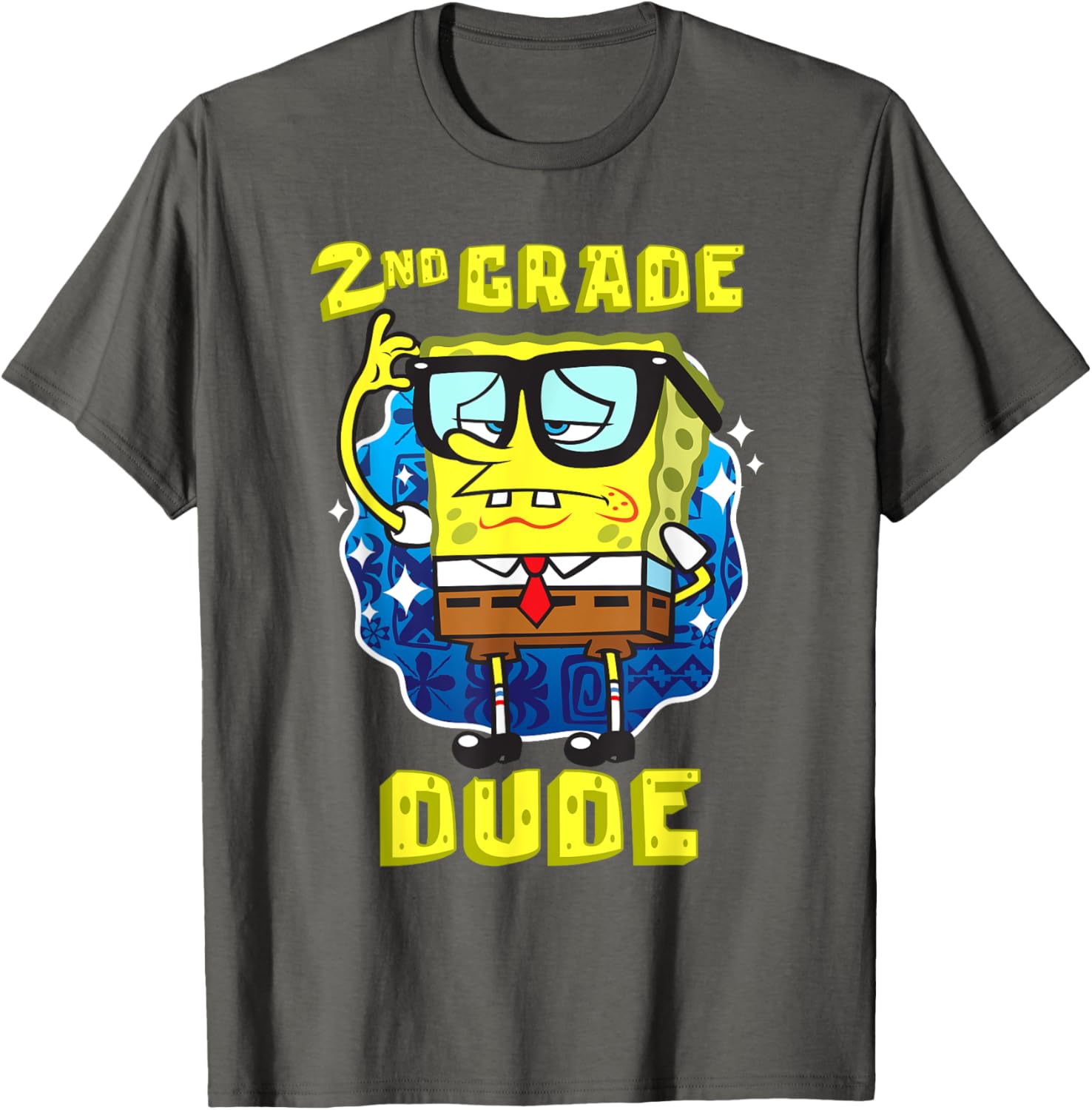 Mademark SpongeBob SquarePants 2nd Grader Dude Glasses T-Shirt for Kids - 13