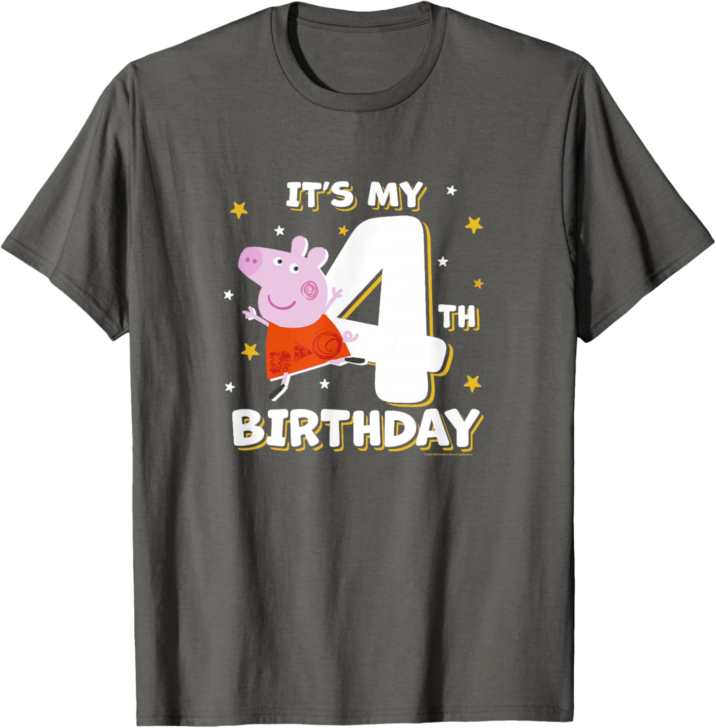 Peppa Pig 4th Birthday Holiday Stars Celebration T-Shirt for Kids - 13