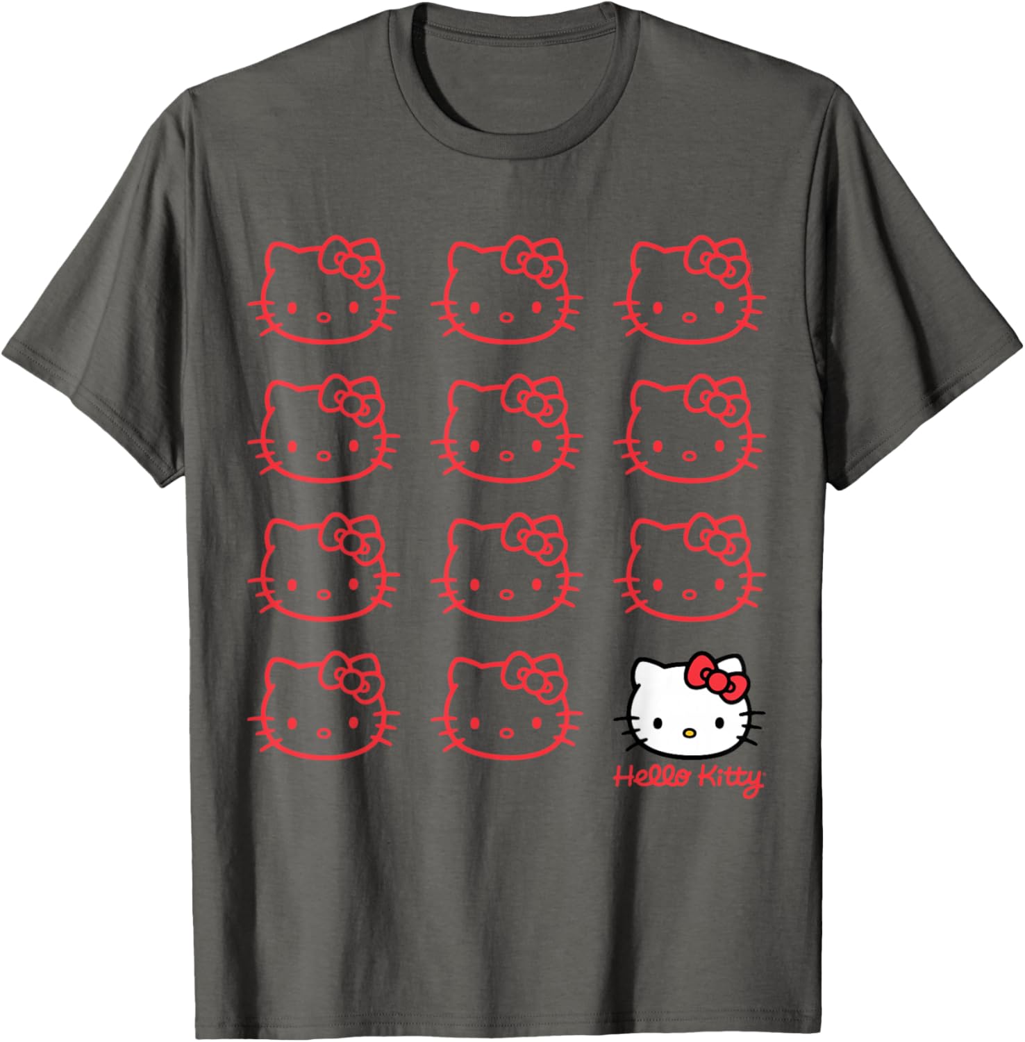 Hello Kitty Classic Fit Black T-Shirt for Adults - Cute Cotton Crew Neck - 4