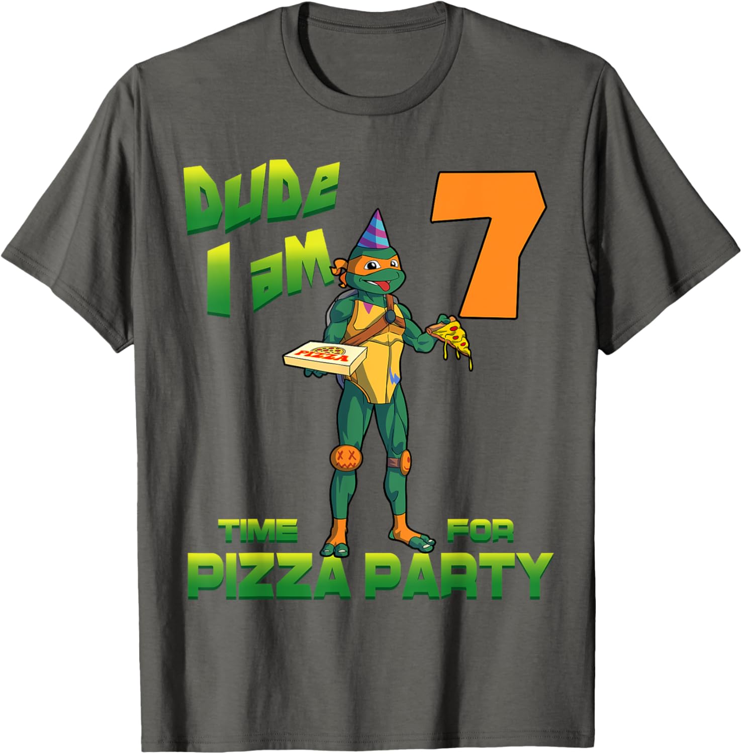 Mademark TMNT Michelangelo Pizza Party T-Shirt for 7 Year Olds - 11
