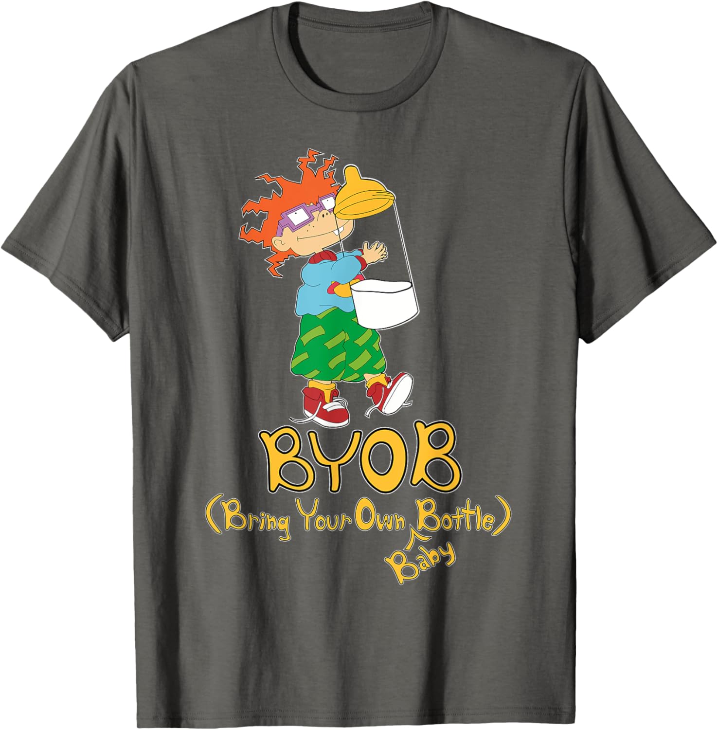 Mademark Rugrats Chuckie BYOB Bring Your Own Baby Bottle T-Shirt - 6