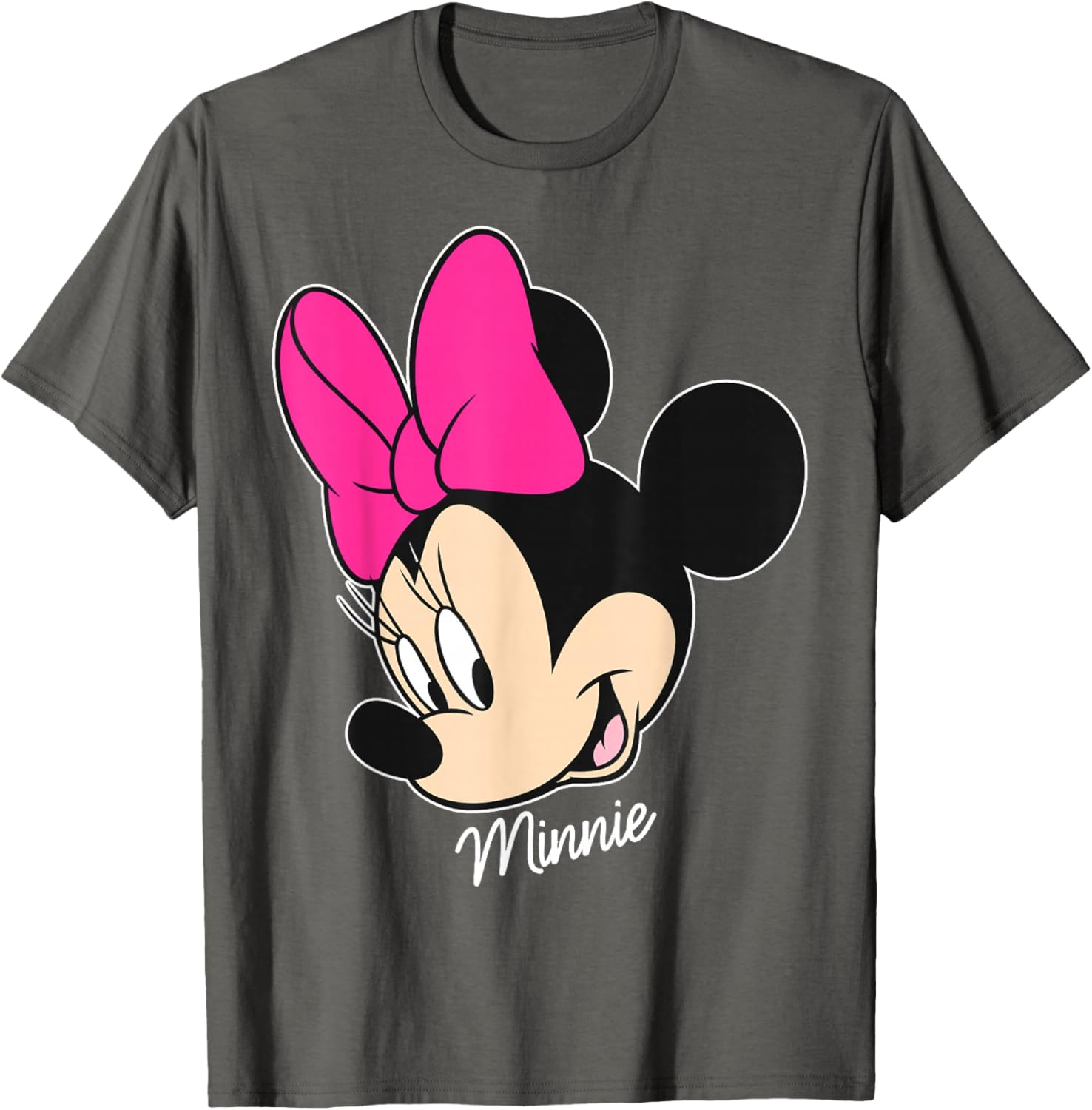 Disney Mickey and Friends Minnie Mouse Big Face T-Shirt Black Small - 13