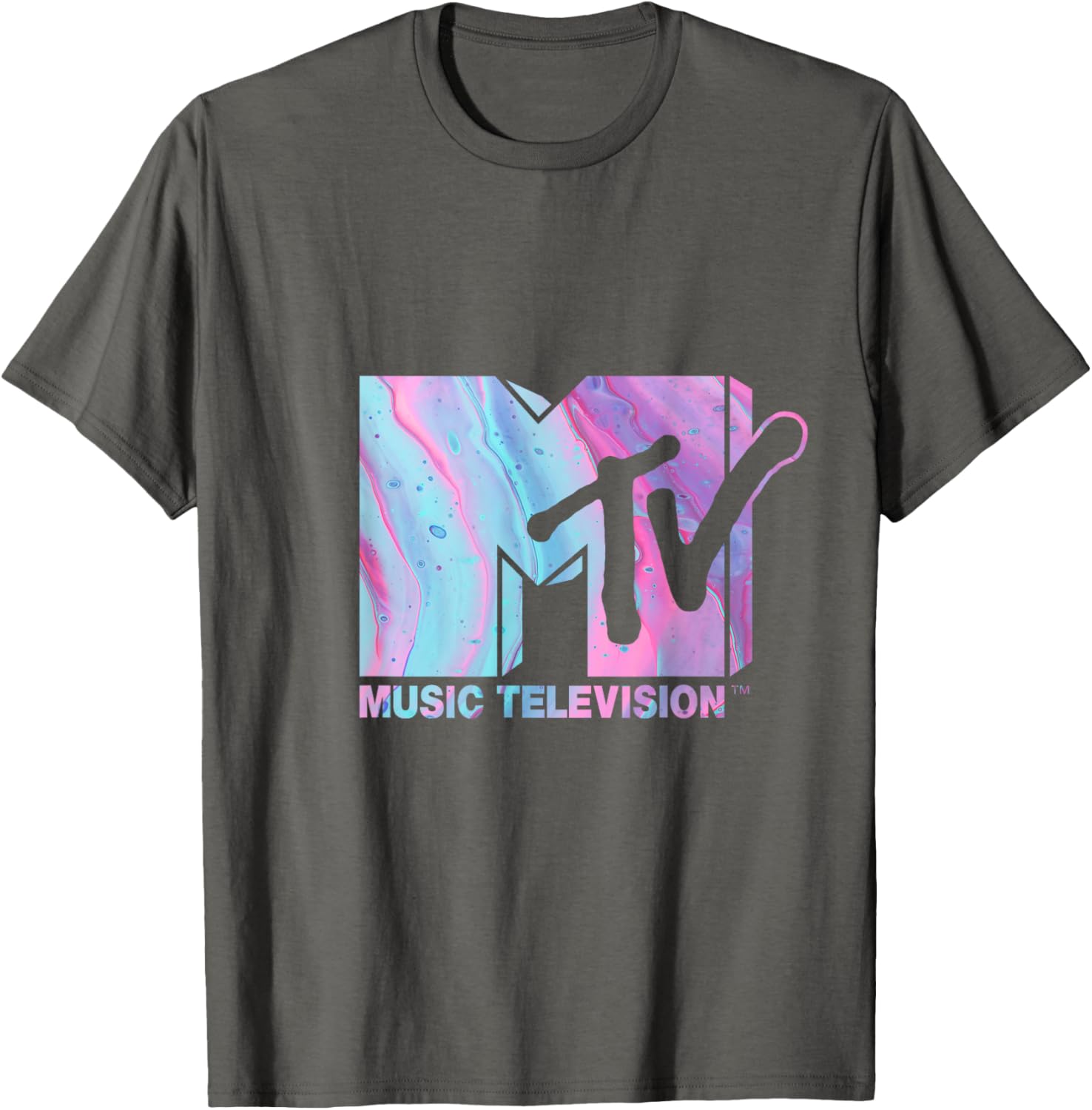 Mademark x MTV Fluid Logo T-Shirt in Pink and Blue for Stylish Wear - 16