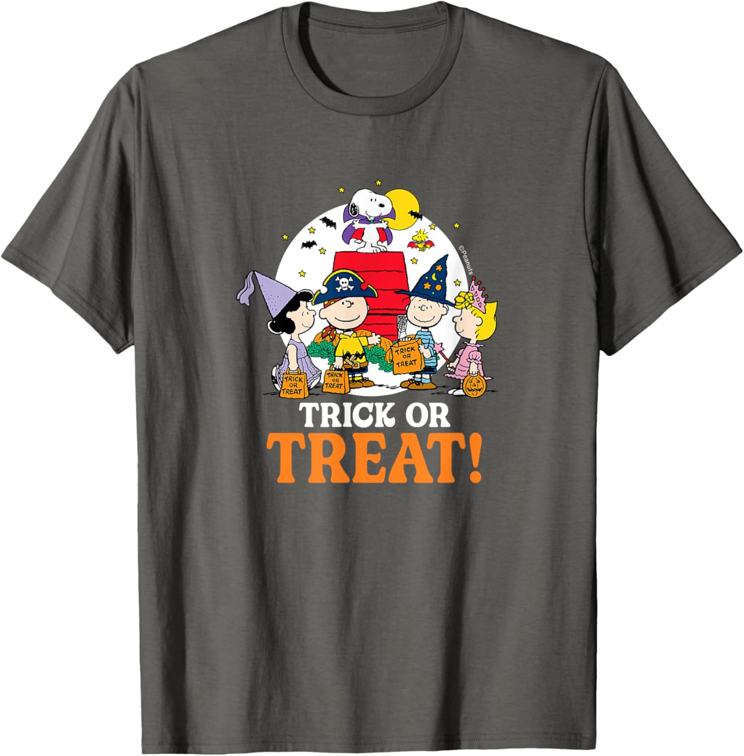 Peanuts Halloween Trick or Treat Moonlight T-Shirt for Fun Celebrations - 1
