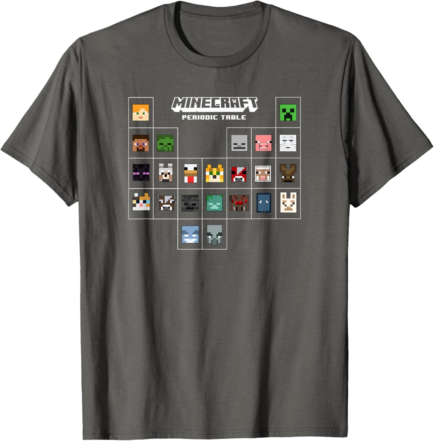 Minecraft Periodic Table Character Group T-Shirt for Fans and Gamers - 3