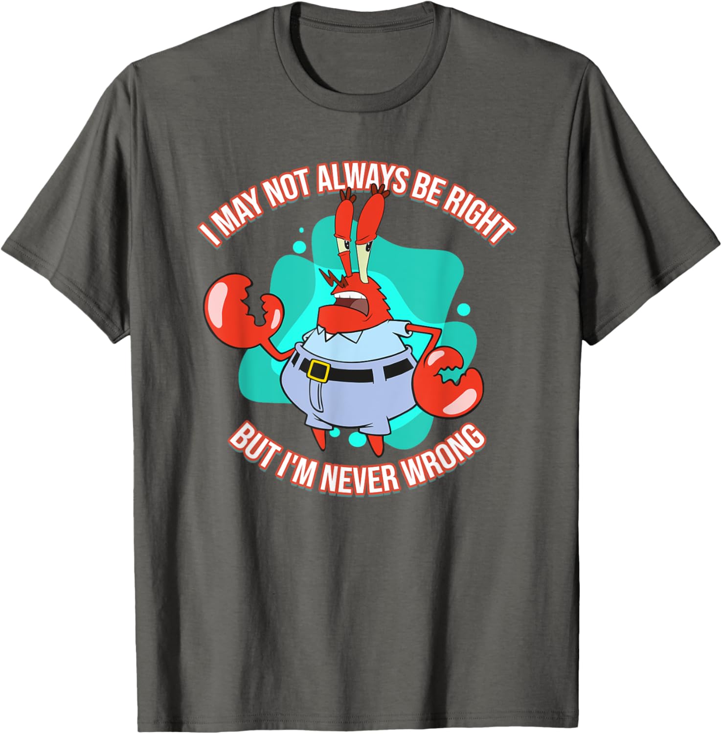 Mademark x SpongeBob SquarePants Eugene Krabs Never Wrong T-Shirt Fun Fashion - 3