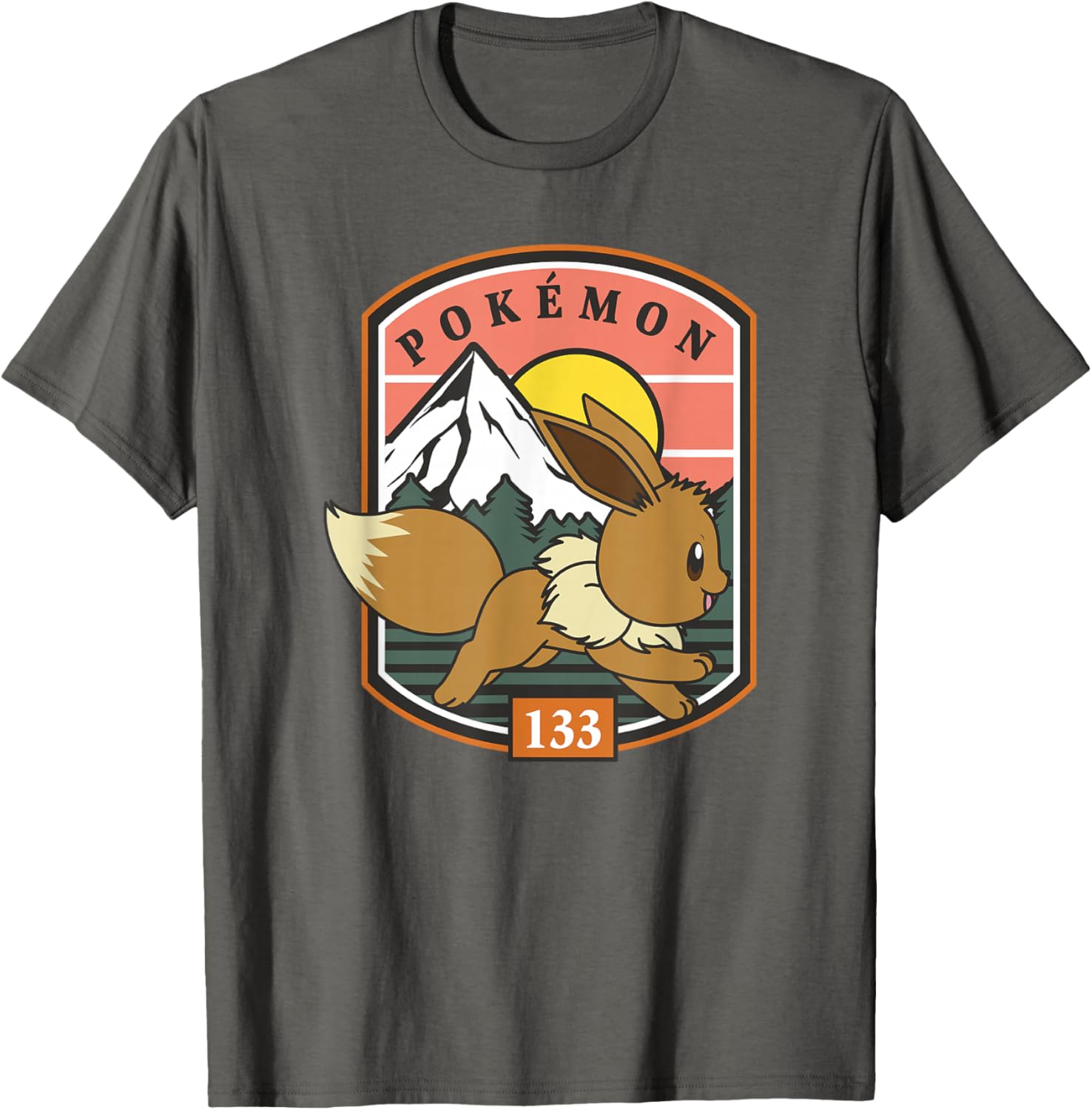 Eevee Outdoor Adventure T-Shirt for Pokémon Fans - Forest Park Badge Design - 15