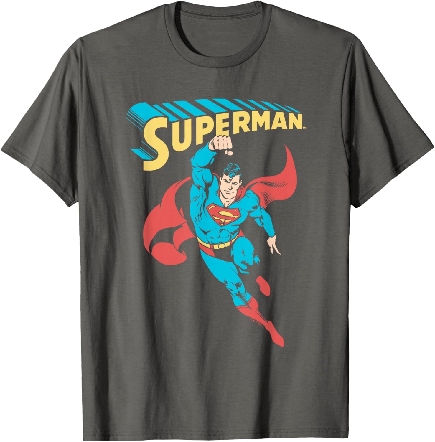 Superman Superhero V-Neck T-Shirt for Adults and Kids - Black, Classic Fit - 5