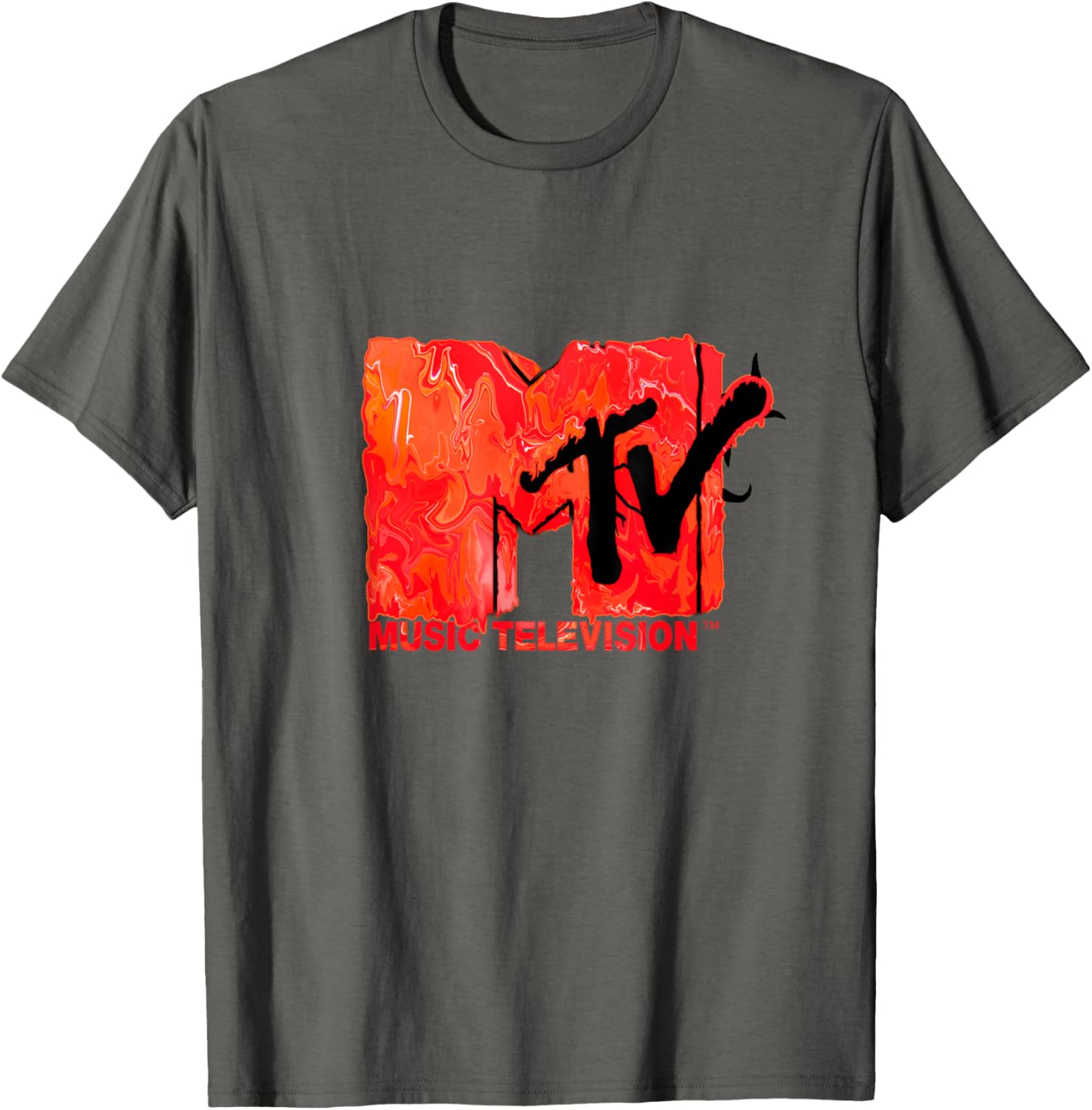 Mademark x MTV Red Lava Flow Logo T-Shirt for Stylish Fans - 5