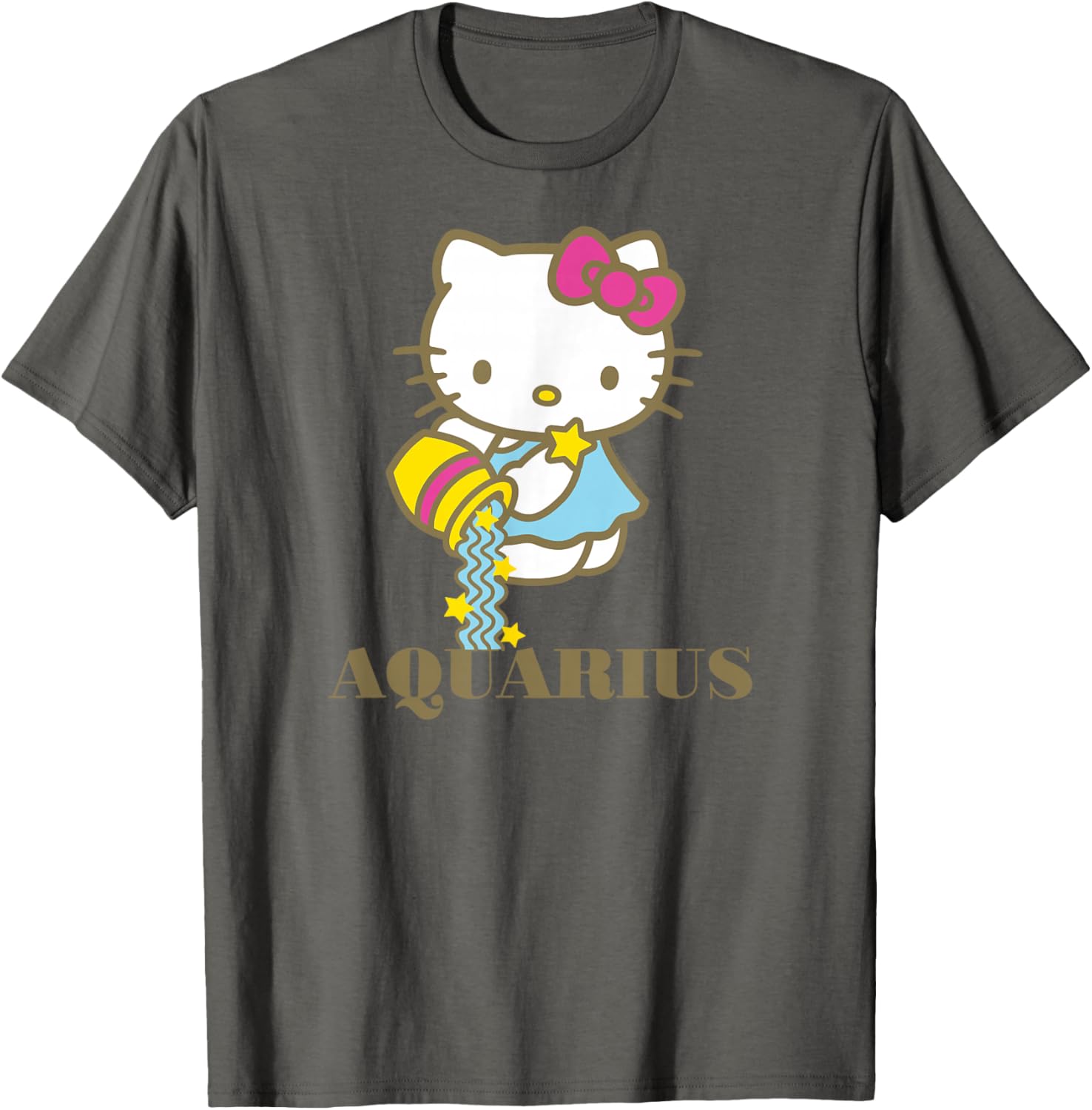 Hello Kitty Aquarius Zodiac T-Shirt Cute Graphic Tee for Pisces Fans - 12