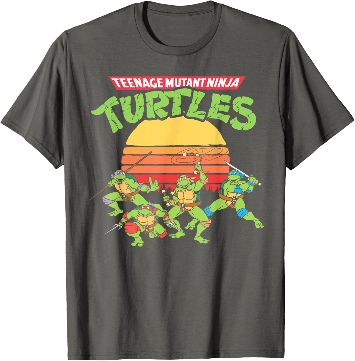 Mademark Teenage Mutant Ninja Turtles Retro Logo Eighties Sunset T-Shirt - 12
