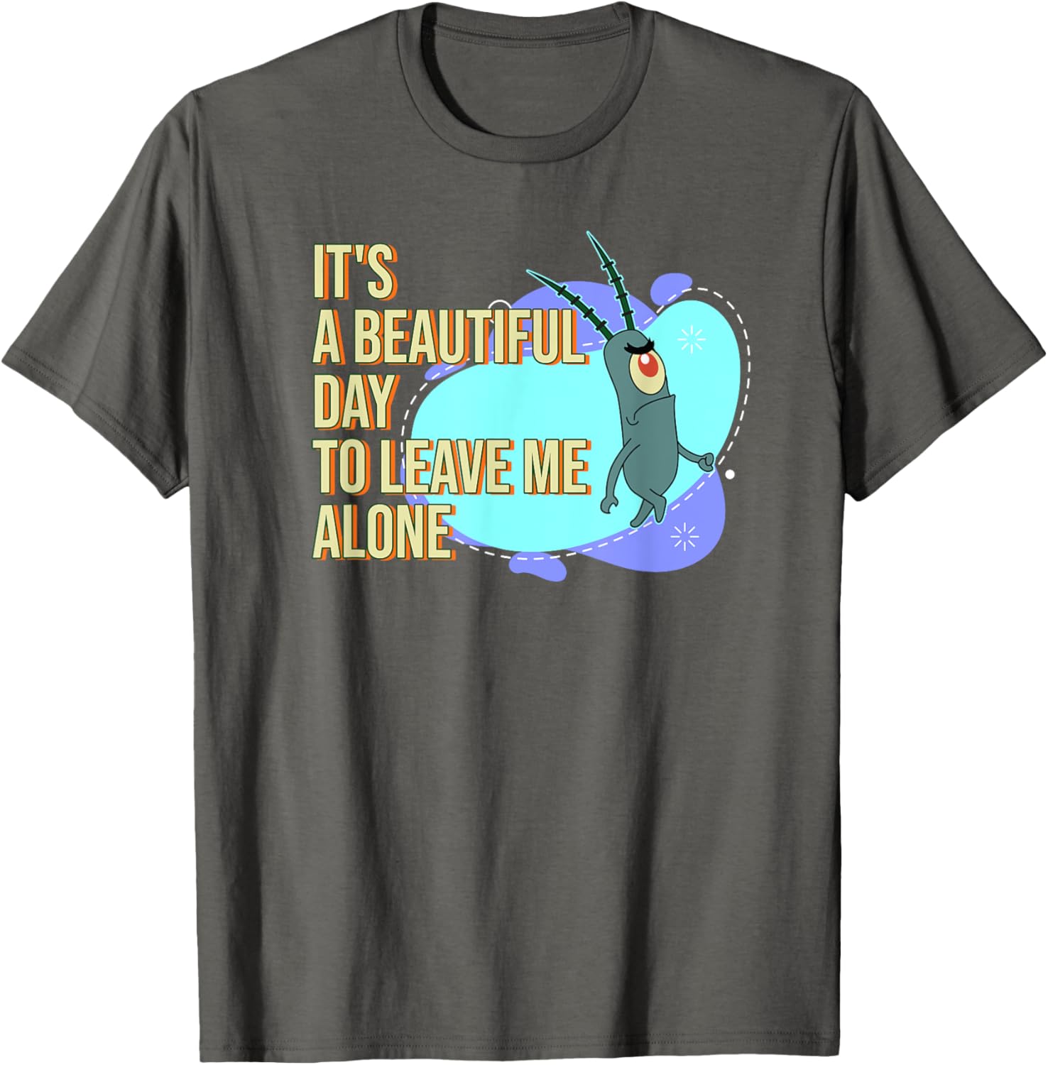 Mademark SpongeBob SquarePants Plankton Beautiful Day T-Shirt for Fun Style - 17