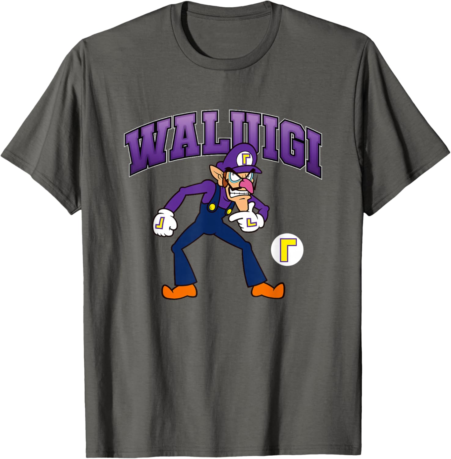 Super Mario Bros Waluigi Big Character Portrait T-Shirt for Fans - 17