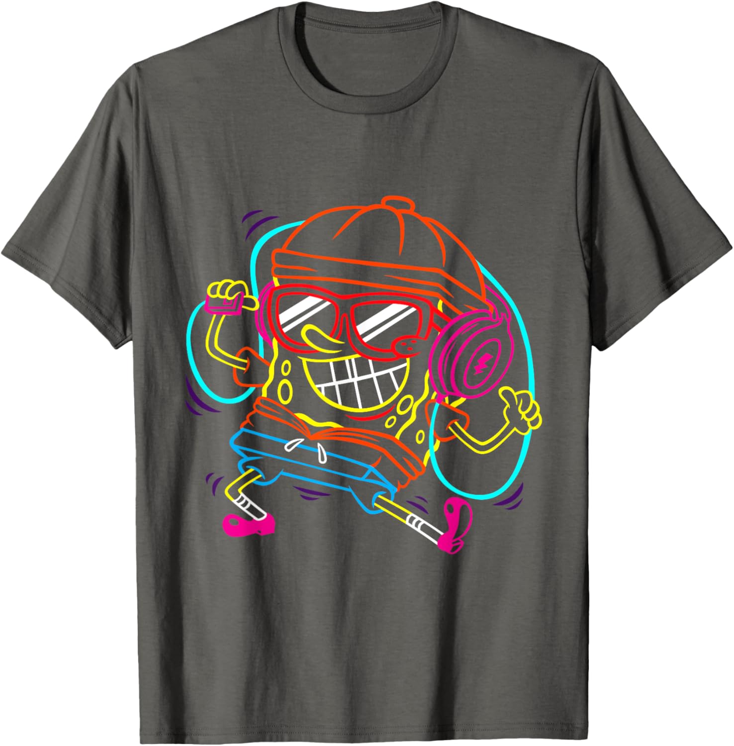 Mademark x SpongeBob Hip Hop Art Music Headset T-Shirt for Cool Style - 8
