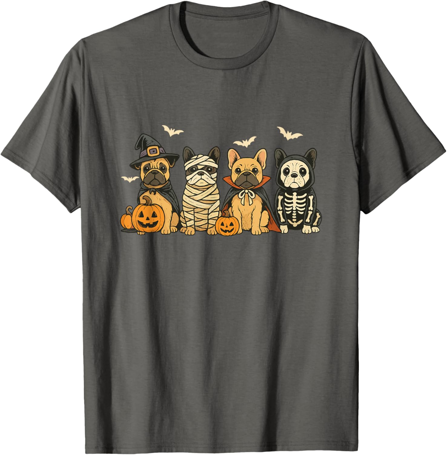 Mummy French Bulldog Halloween Witch Dog Mom T-Shirt for Fall Fun - 1