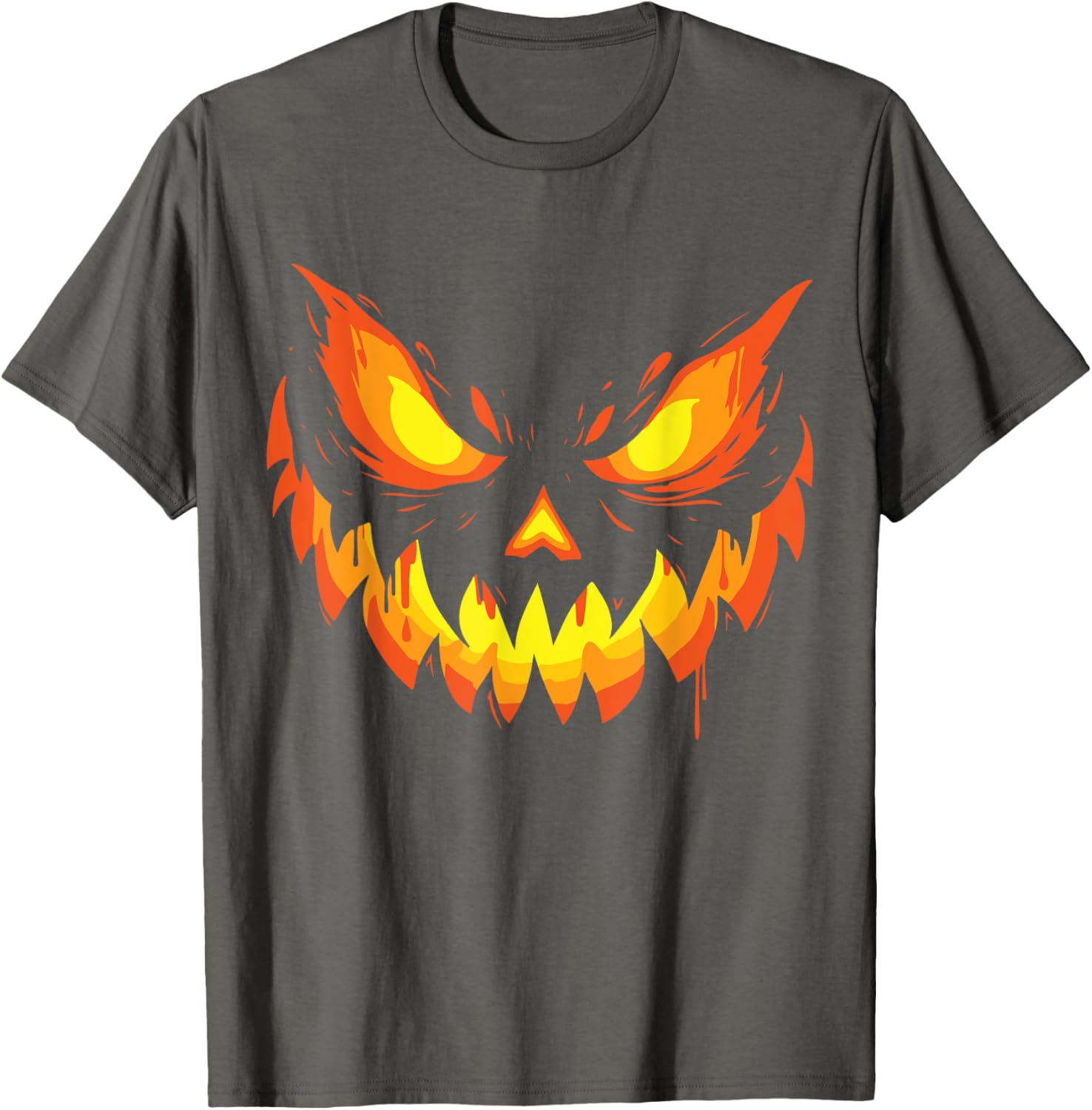Scary Jack O Lantern Pumpkin Face Halloween T-Shirt for Boys and Men - 1