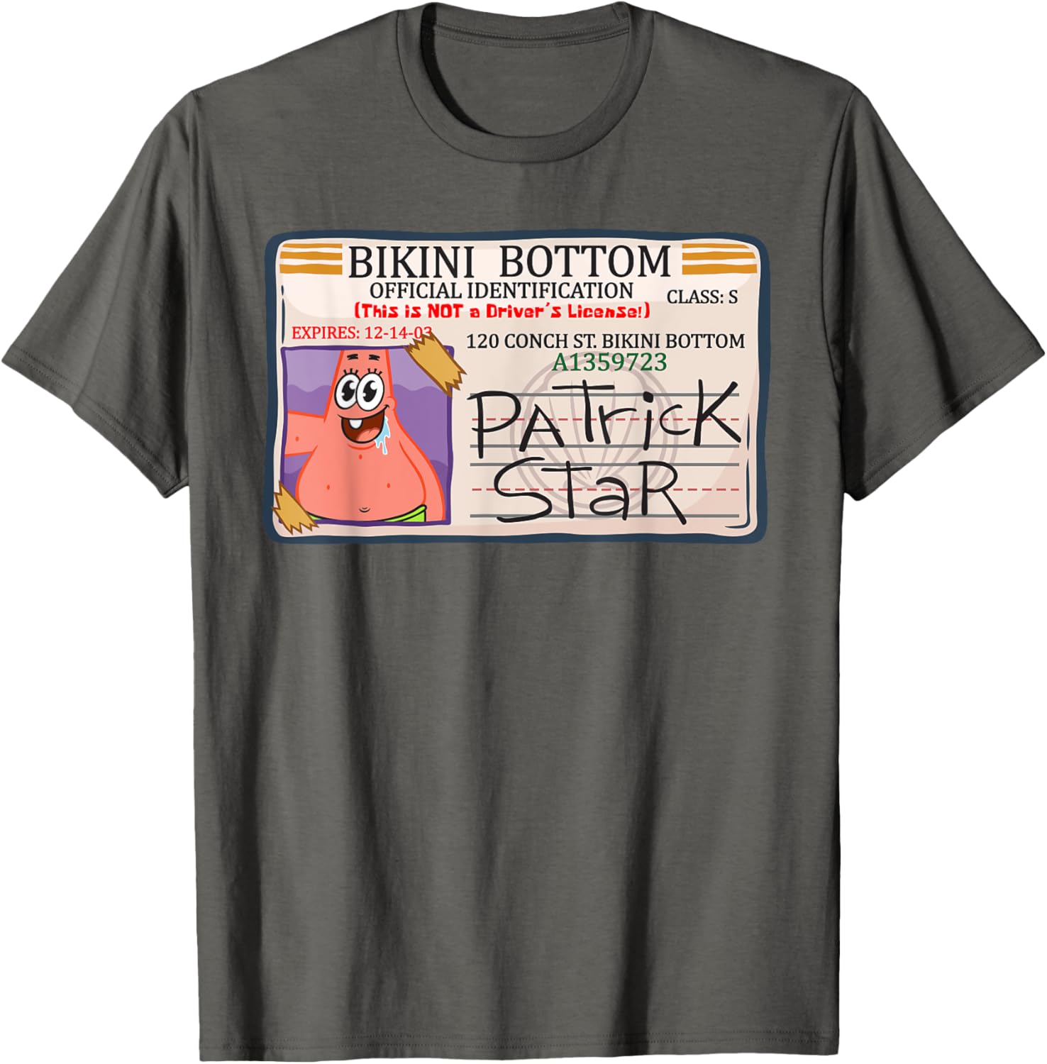 Mademark x SpongeBob Bikini Bottom Patrick Star Driving License T-Shirt - 18